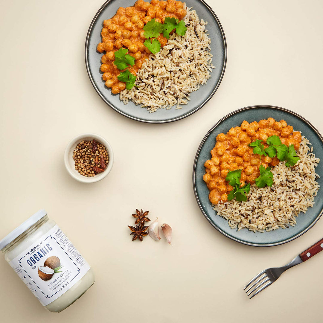 Eat Wholesome Organic Creamed Coconut Butter, 500g - 100% Natural Coconut Purée in Glass Jar