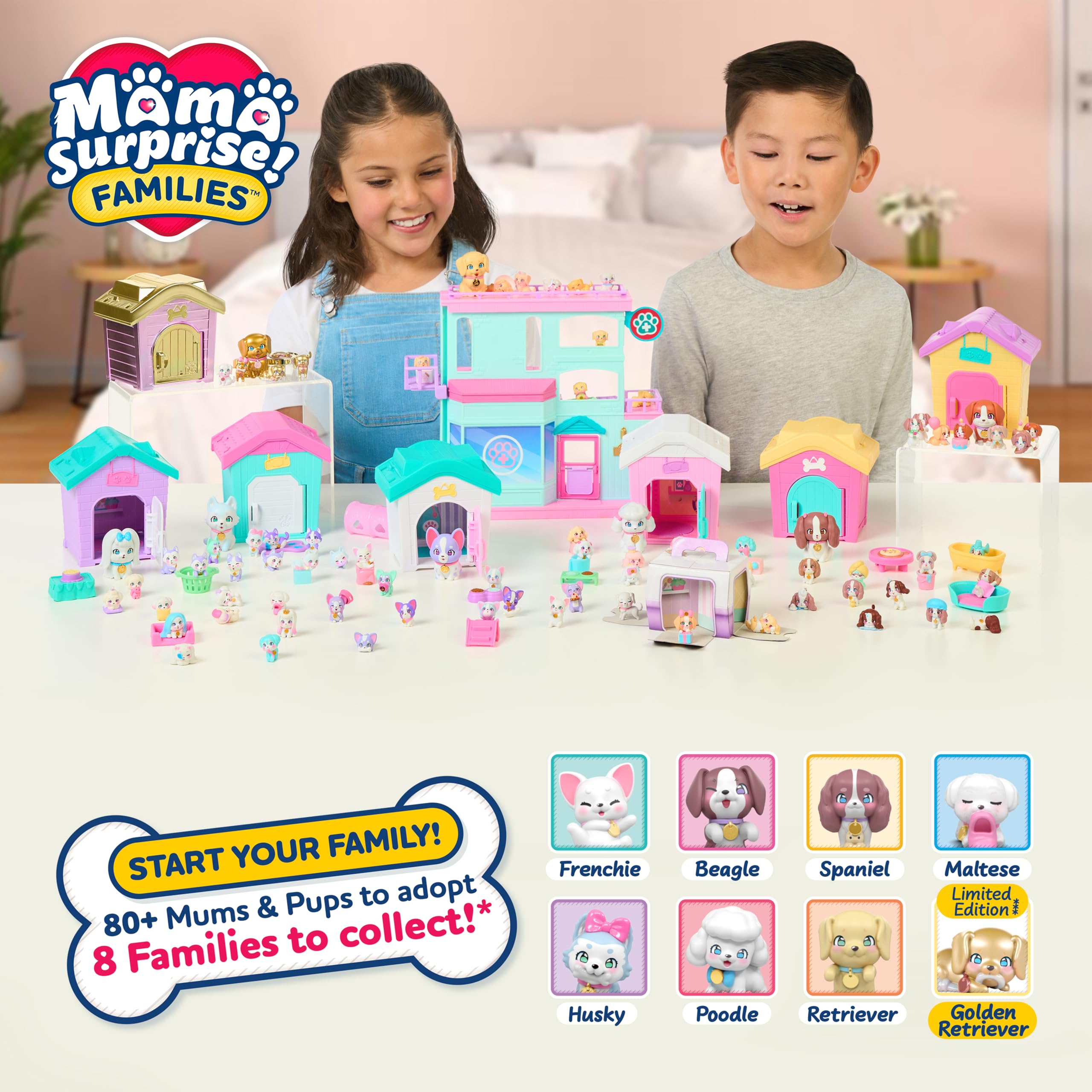 Little Live Pets Mama Surprise Families - Mama's House Frenchie & Spaniel B Playset | Ages 5+ 7