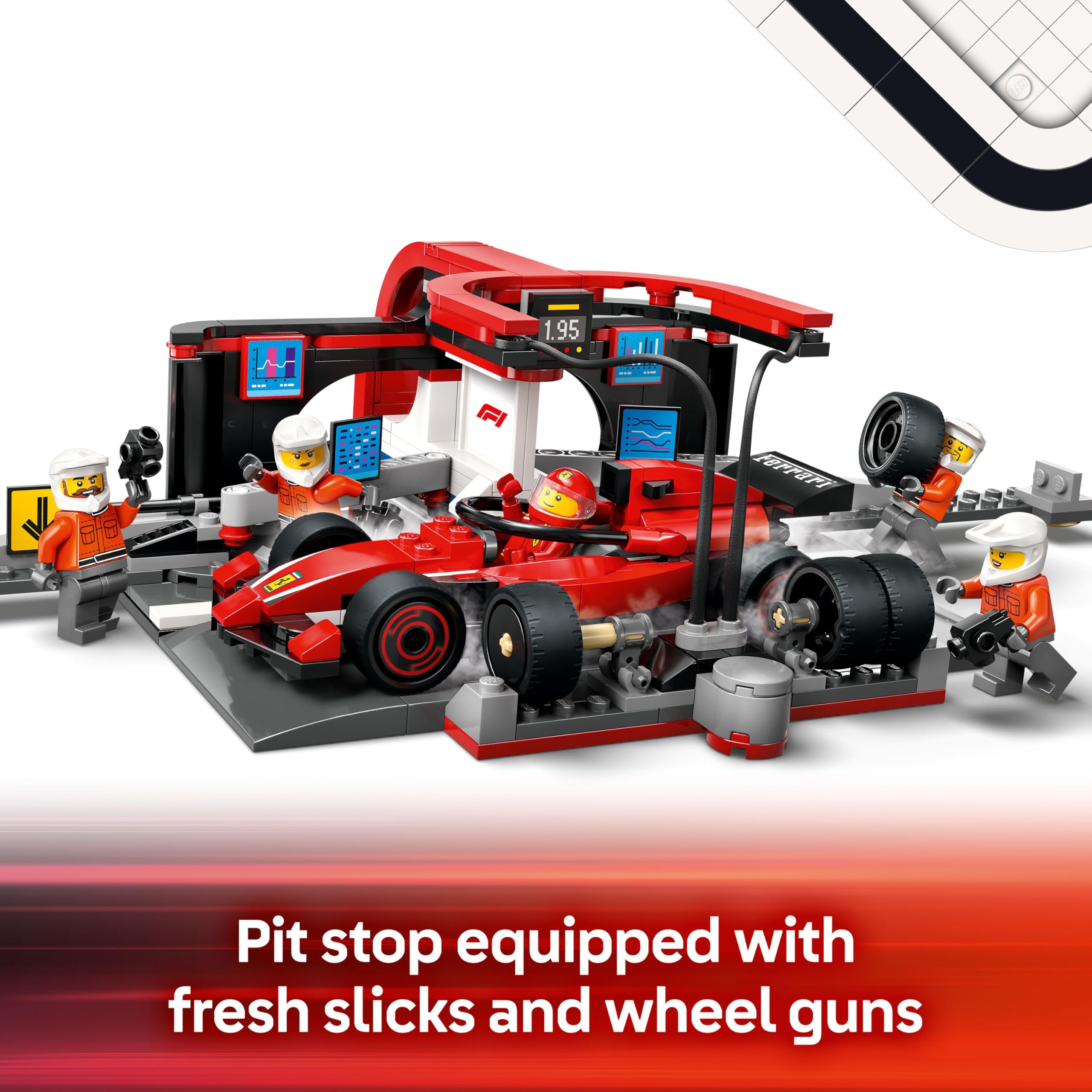 LEGO City F1 Pit Stop & Pit Crew with Ferrari Car Building Set | Model 60443 | Ages 6+ 4
