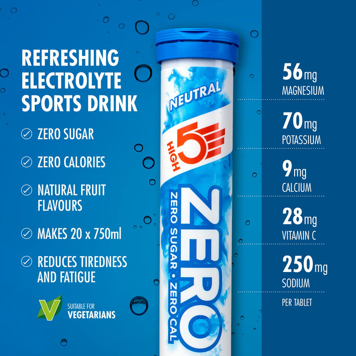 HIGH5 ZERO Electrolyte Tablets | Hydration Tablets Enhanced with Vitamin C | 0 Calories & Sugar Free | 20 Tablets (H5-ZSAL)