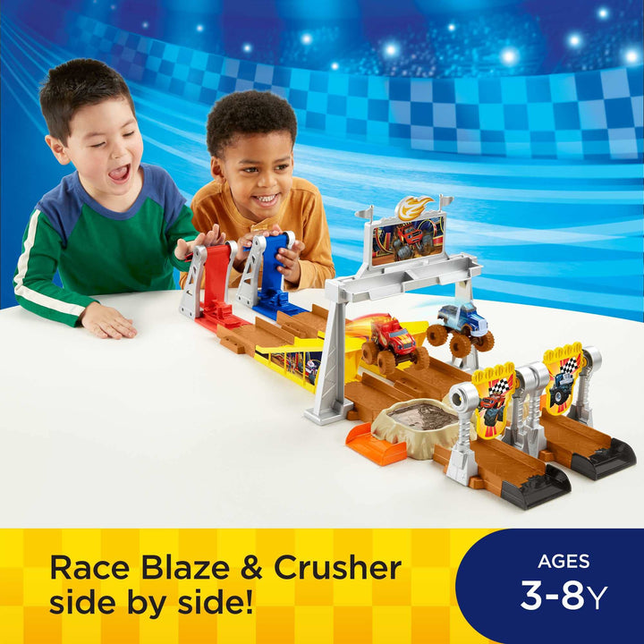 Fisher-Price Blaze and the Monster Machines Mud Pit Race Track - Reconfigurable Raceway with Slime & Launchers for Ages 3+