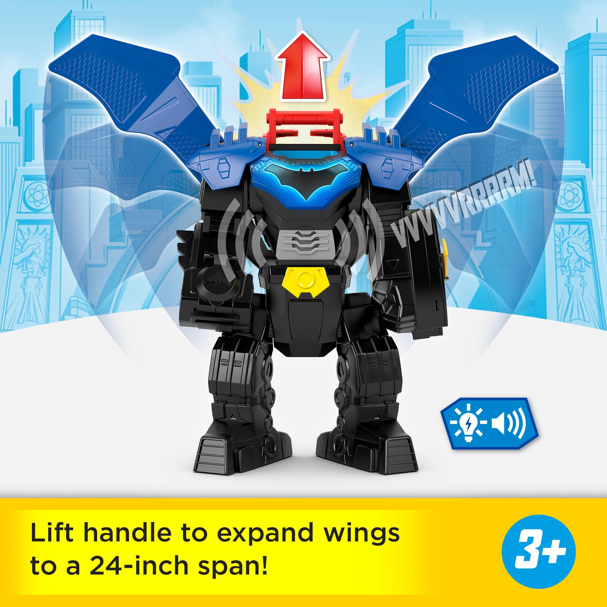 Fisher-Price Imaginext DC Super Friends Batman Flight Mech with Lights & Sounds - Action Figure Playset for Kids 3+ 7