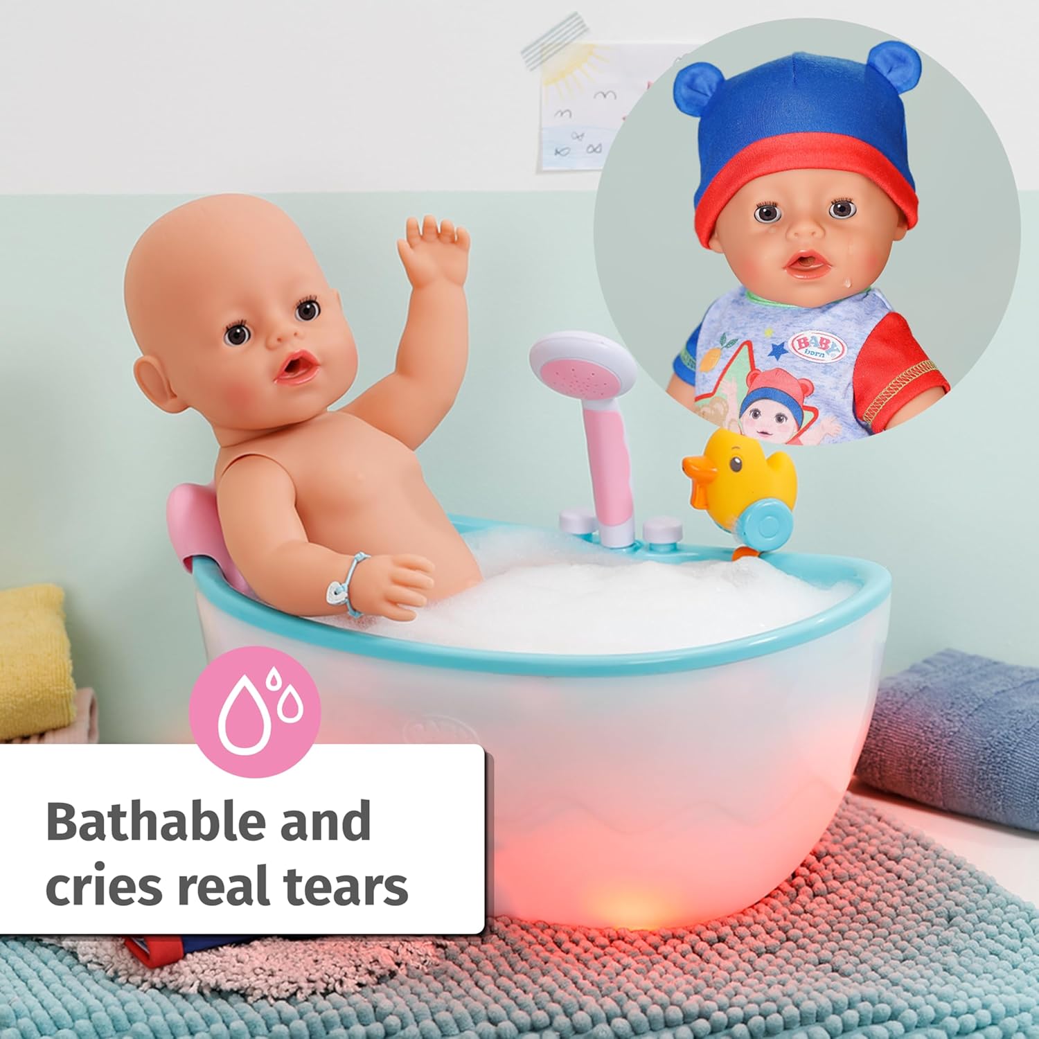 BABY born Jonas Baby Doll with 10 Functions & Accessories - 43cm Interactive Doll for Kids 6