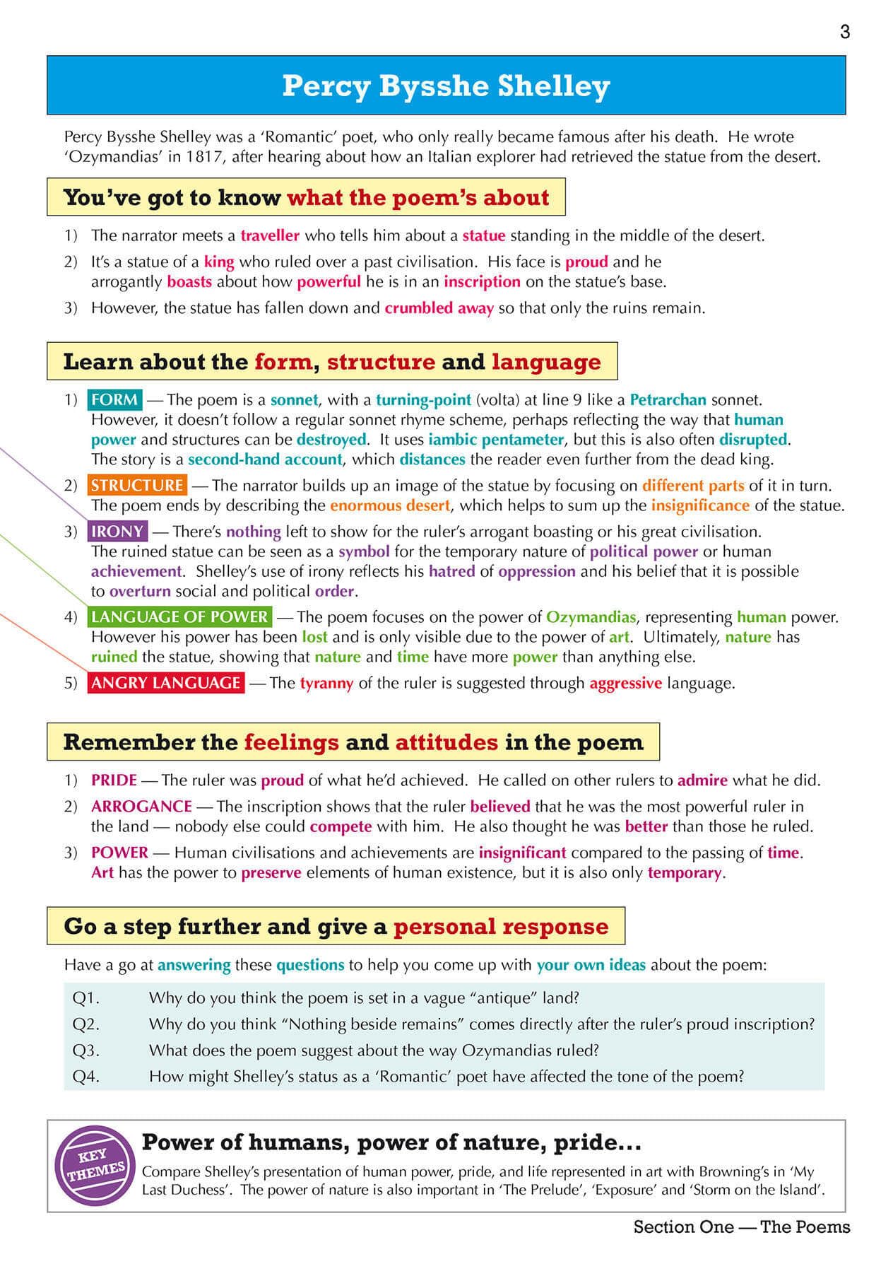 CGP New GCSE English AQA Poetry Guide - Power & Conflict Anthology | Online Edition, Audio & Quizzes 3
