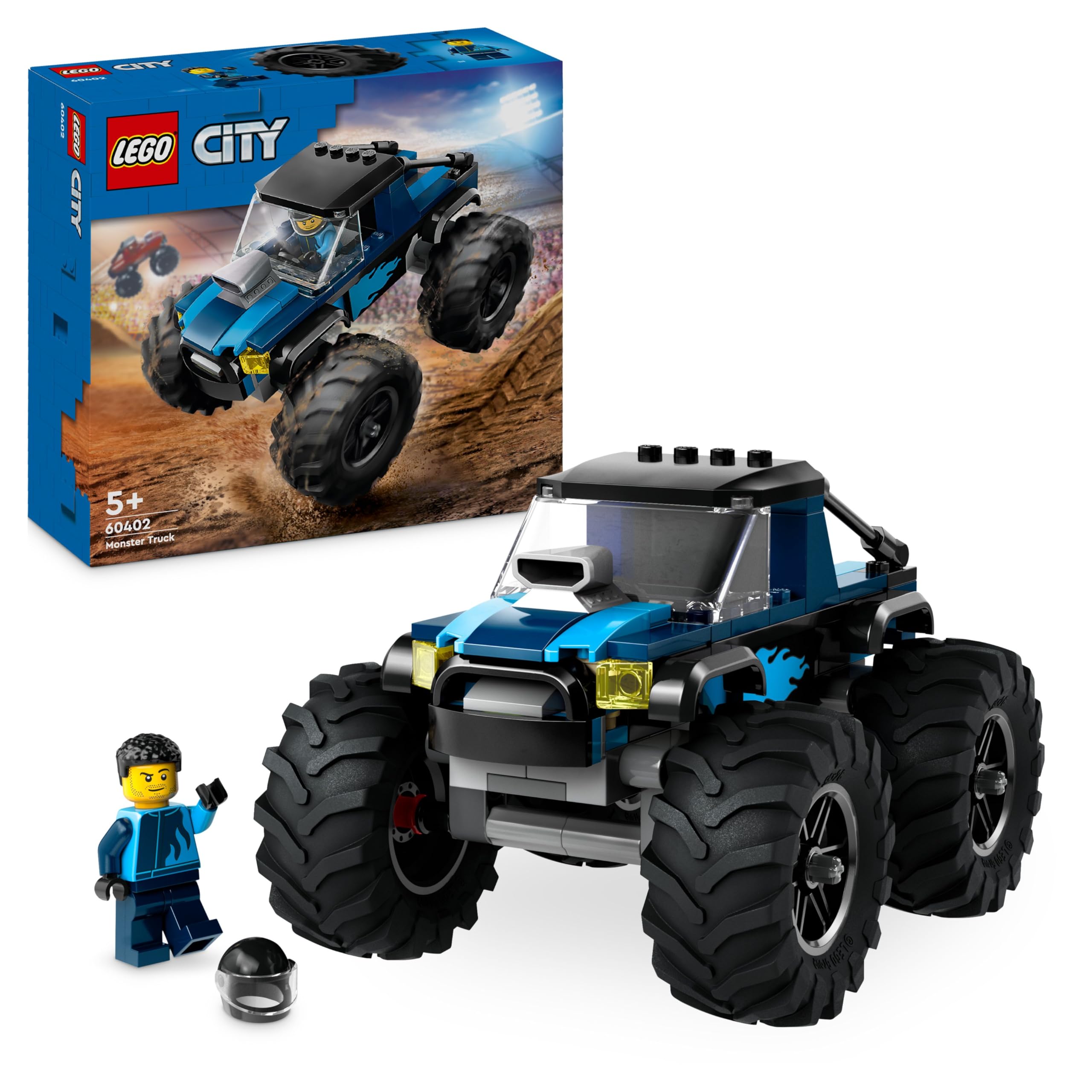 LEGO City Blue Monster Truck Toy Set 60402 | Ages 5+ | Includes Driver Minifigure 1