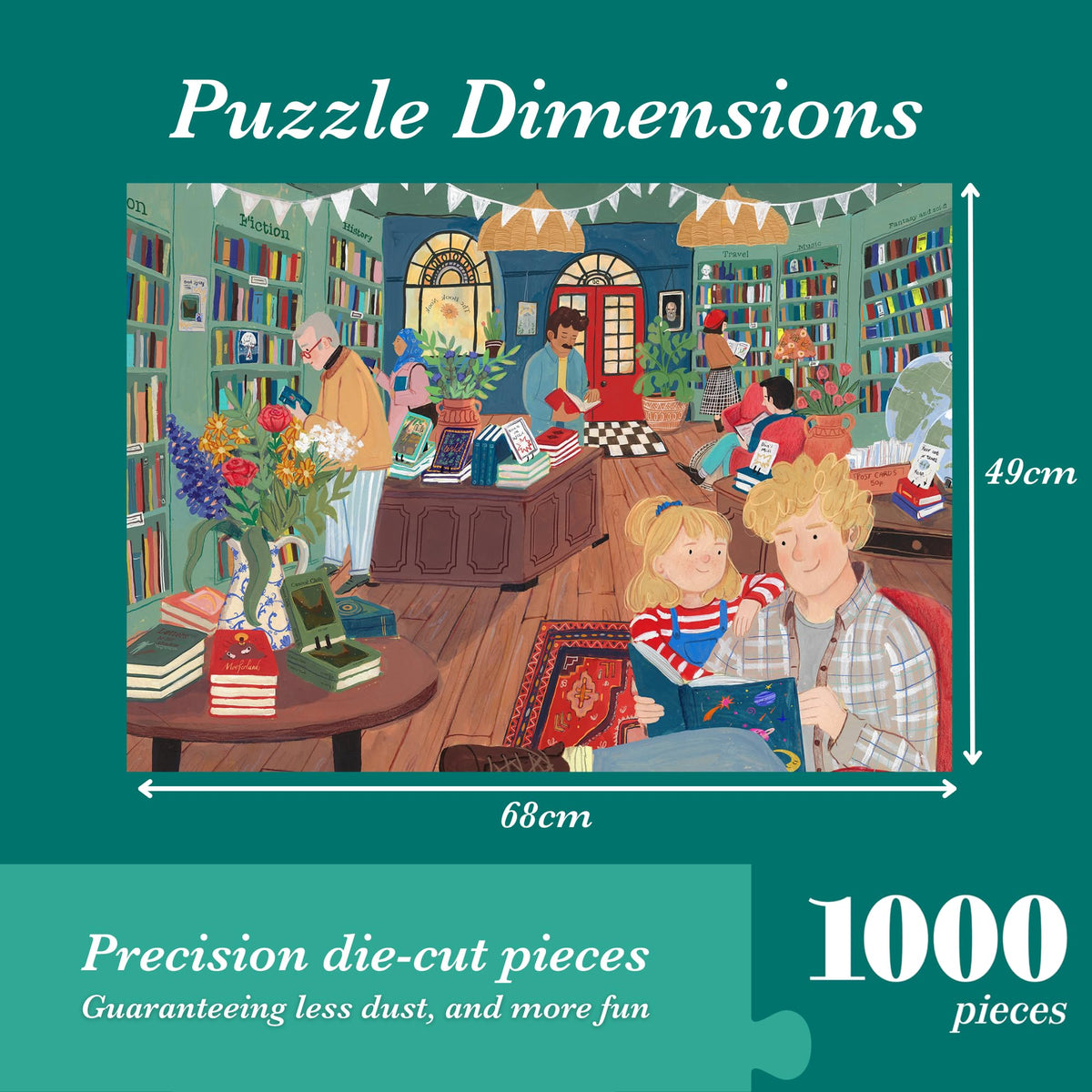 Falcon Story Corner 1000 Piece Jigsaw Puzzle - Bookshop Scene