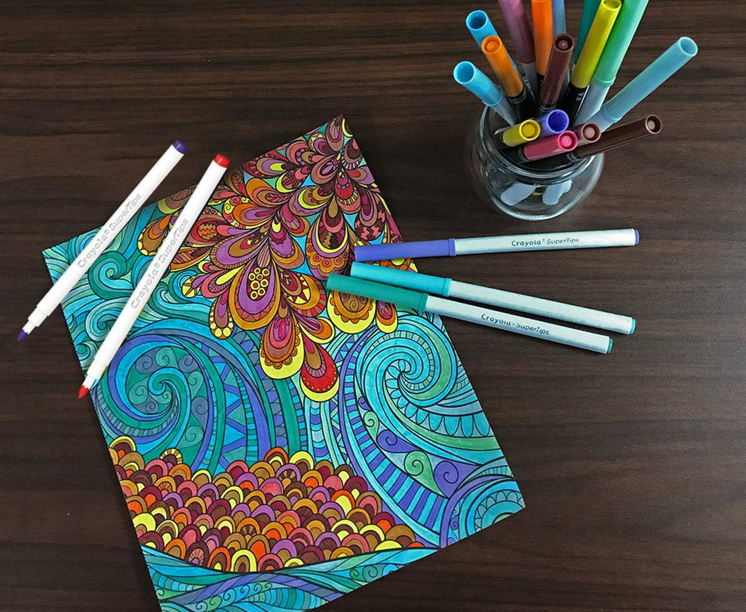 Crayola Bright Supertips Pastel Edition - Washable Felt Tip Pens for Kids, Ages 3+