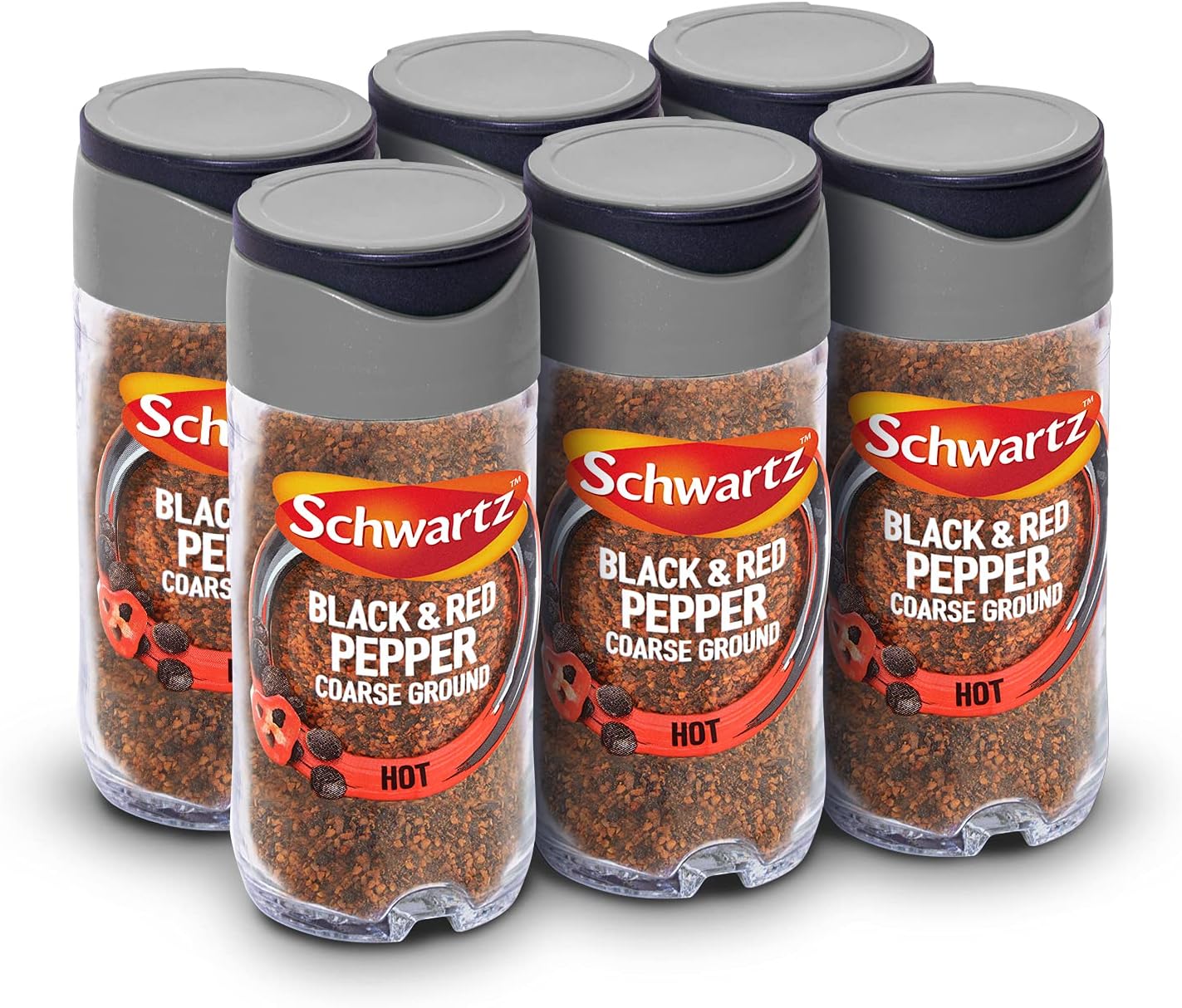 Schwartz - Black & Red Pepper Coarse Ground (45g x 6 Jars) 1