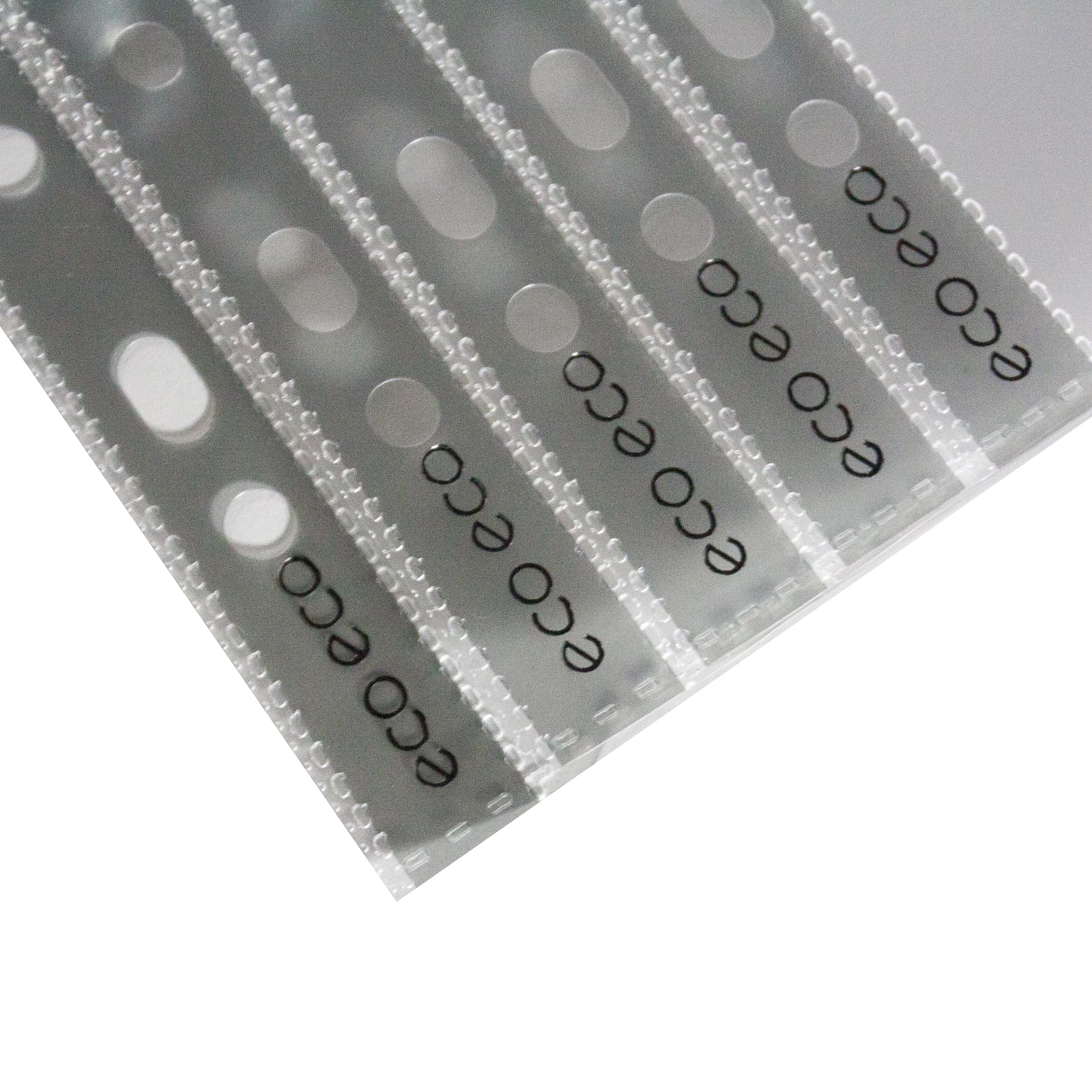 eco-eco Premier File Pockets - A4 Size, Glass Clear, 100 Pack | 100% Recycled 3