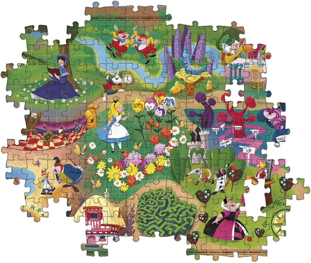 Clementoni Disney Maps Collection - Alice in Wonderland 1000-Piece Jigsaw Puzzle (39667)