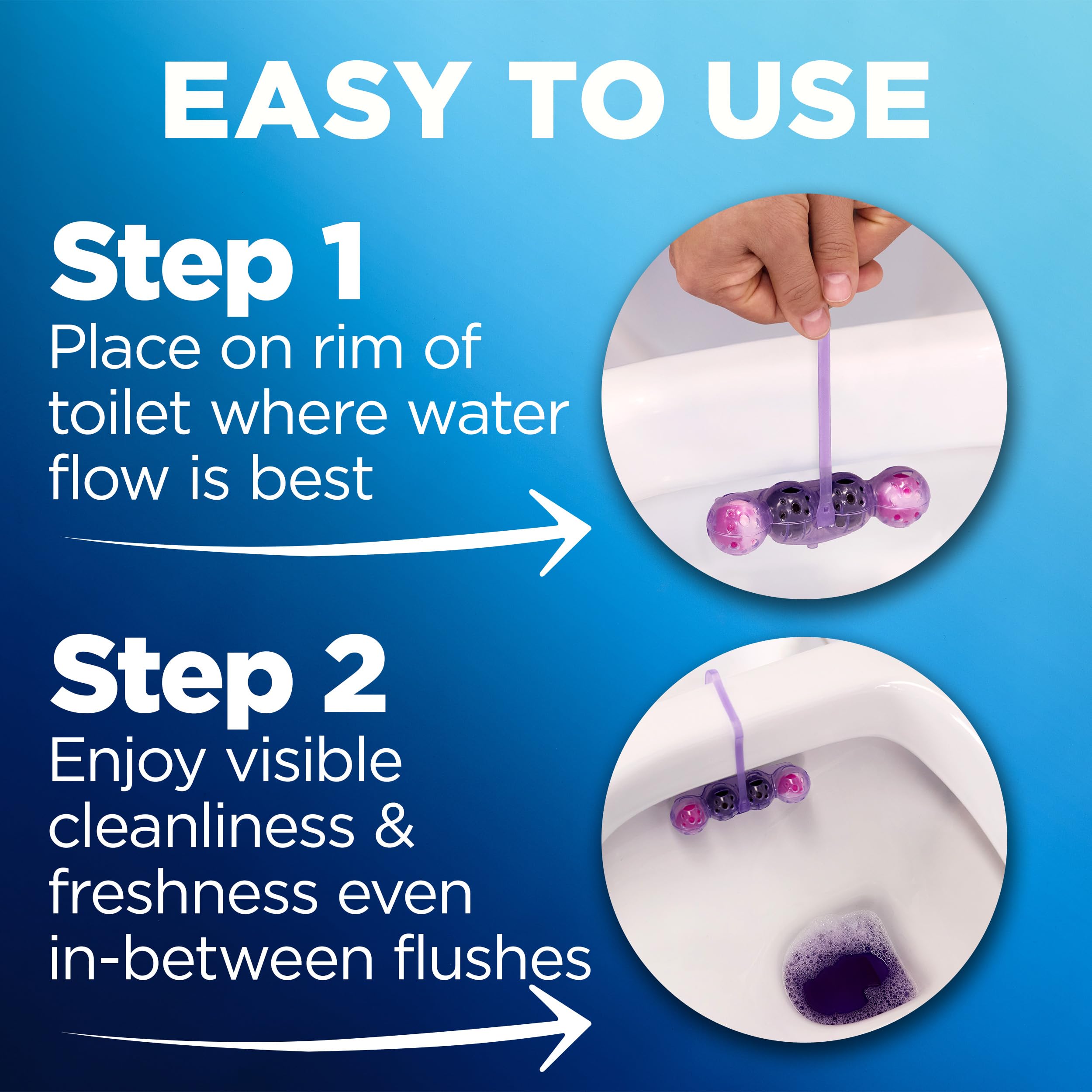 Bloo Self Active Toilet Rim Block and Bowl Cleaner with Lavender Scent | Pack of 2 4