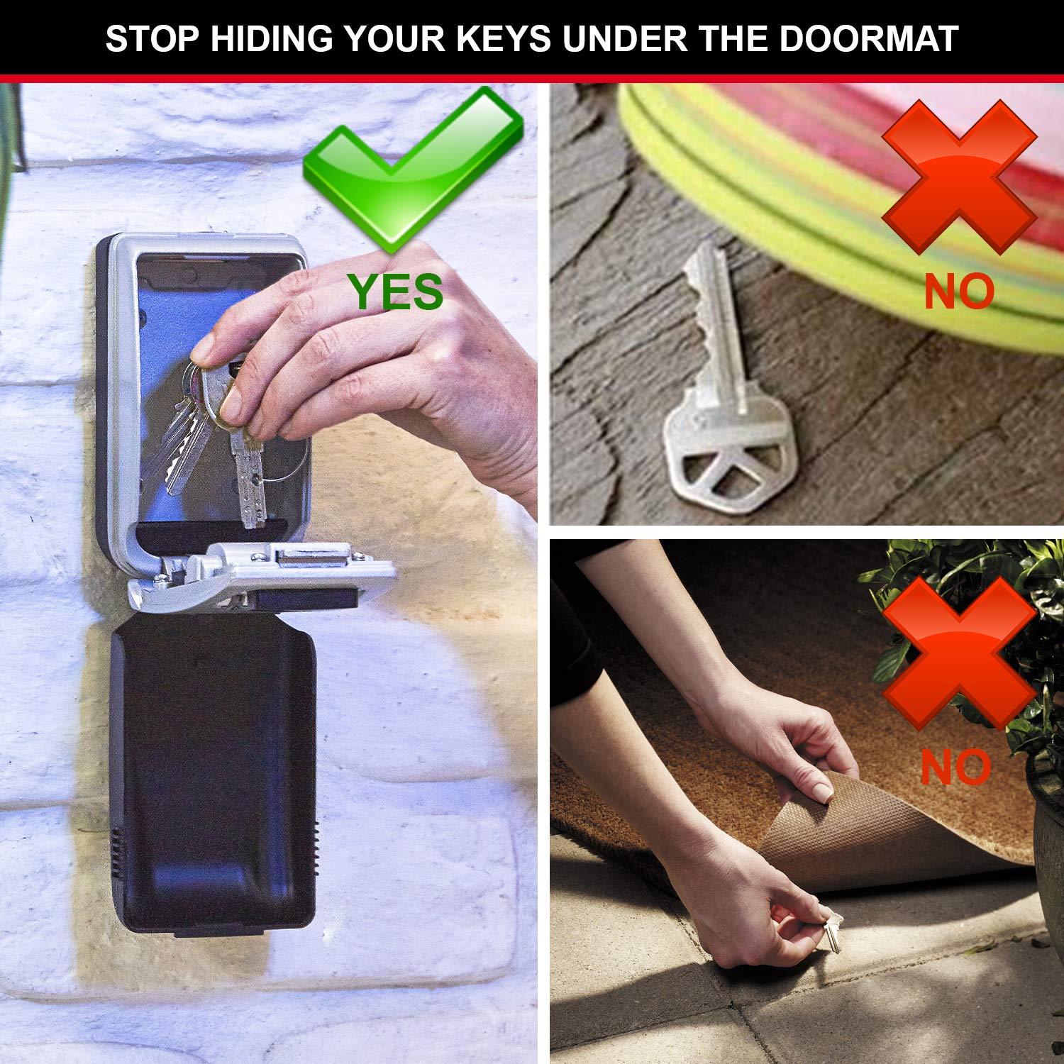 Master Lock Light Up Dial Key Safe - Resettable 4-Digit Combination | Wall Mount | Outdoor Use 2