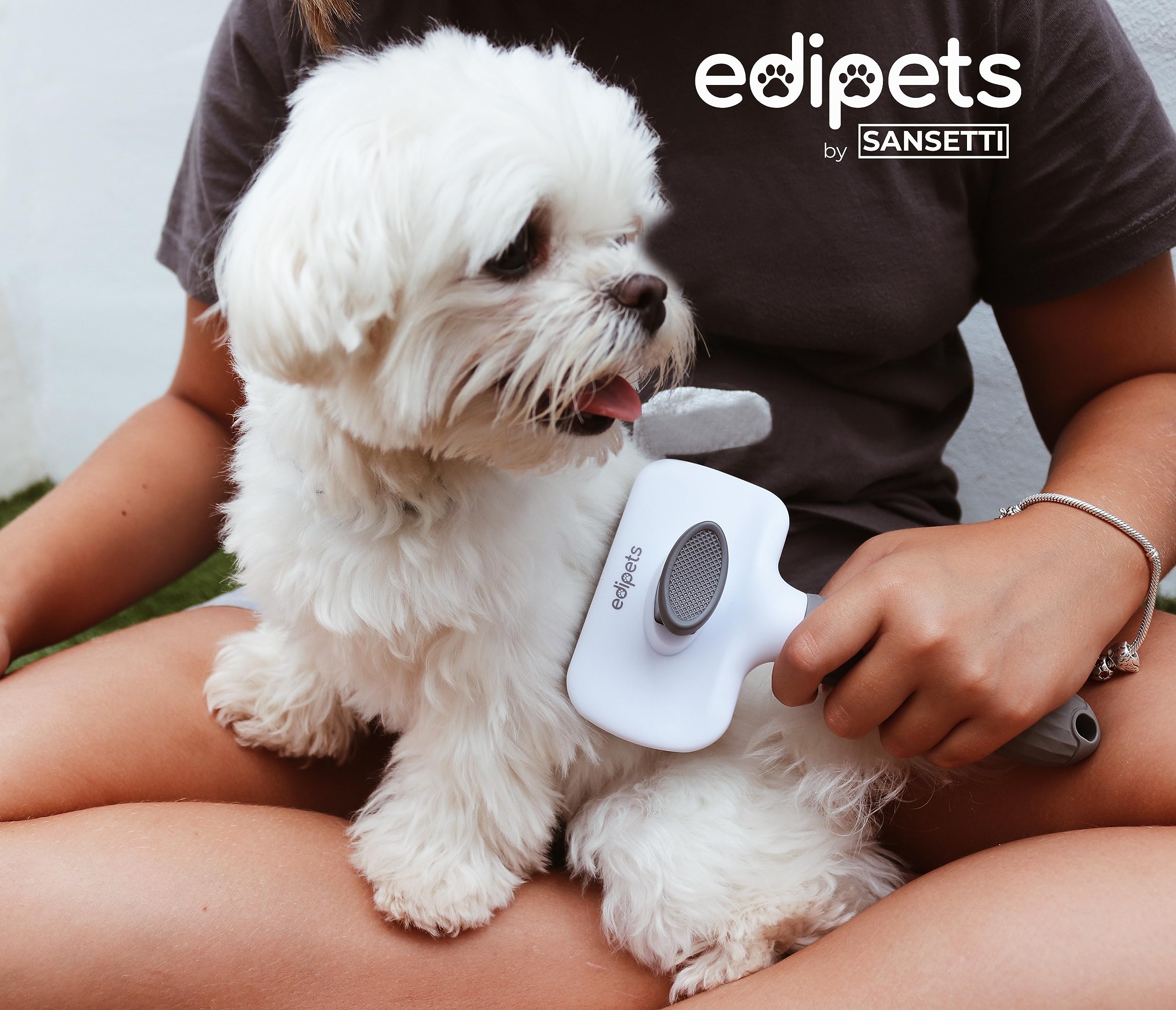 Edipets Pet Brush - Detangling & Undercoat Removal | Steel Bristles with Rubber Tips | Gray 6