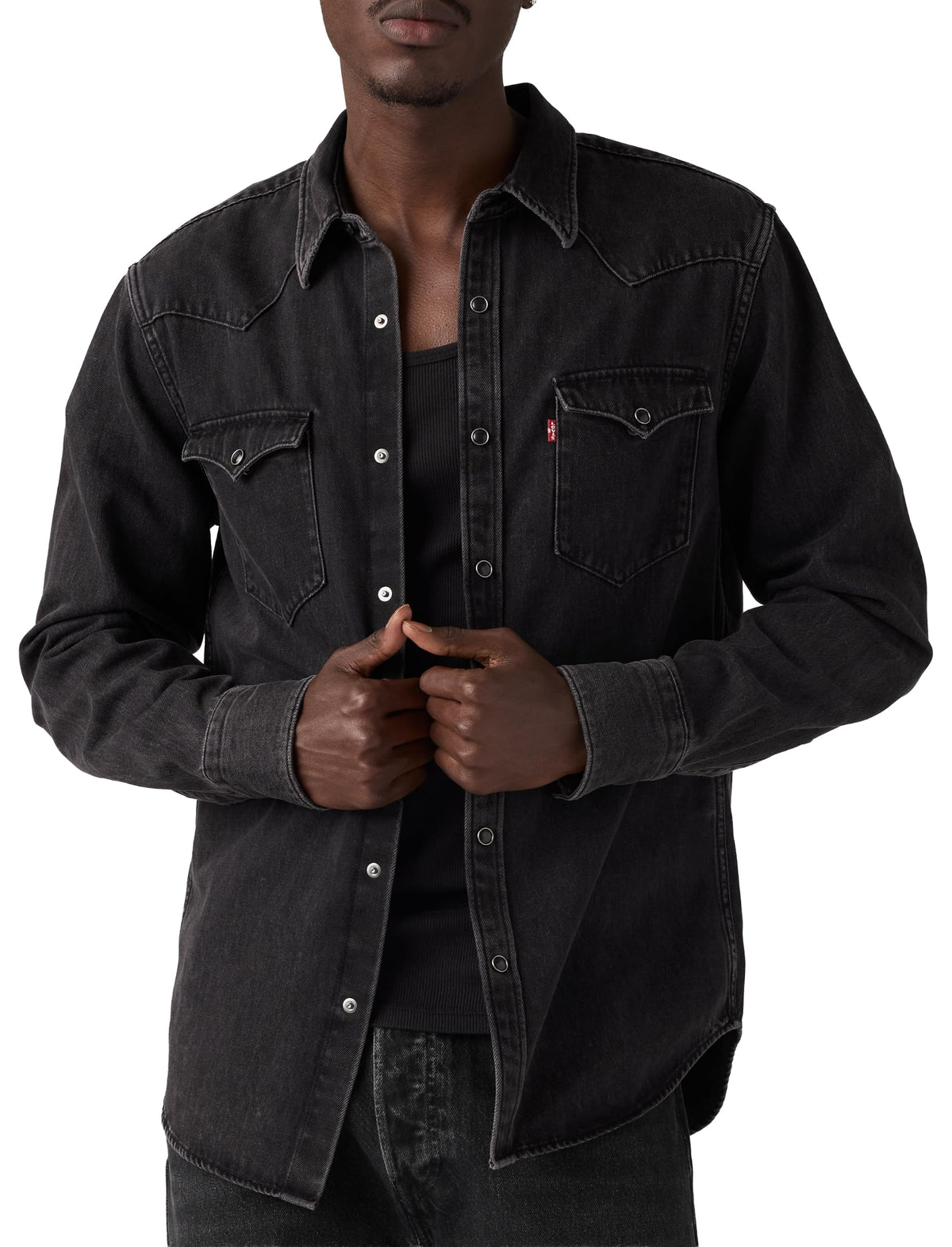 Levi's Barstow Western Shirt - Standard Fit - Thermodapt Black - Size L