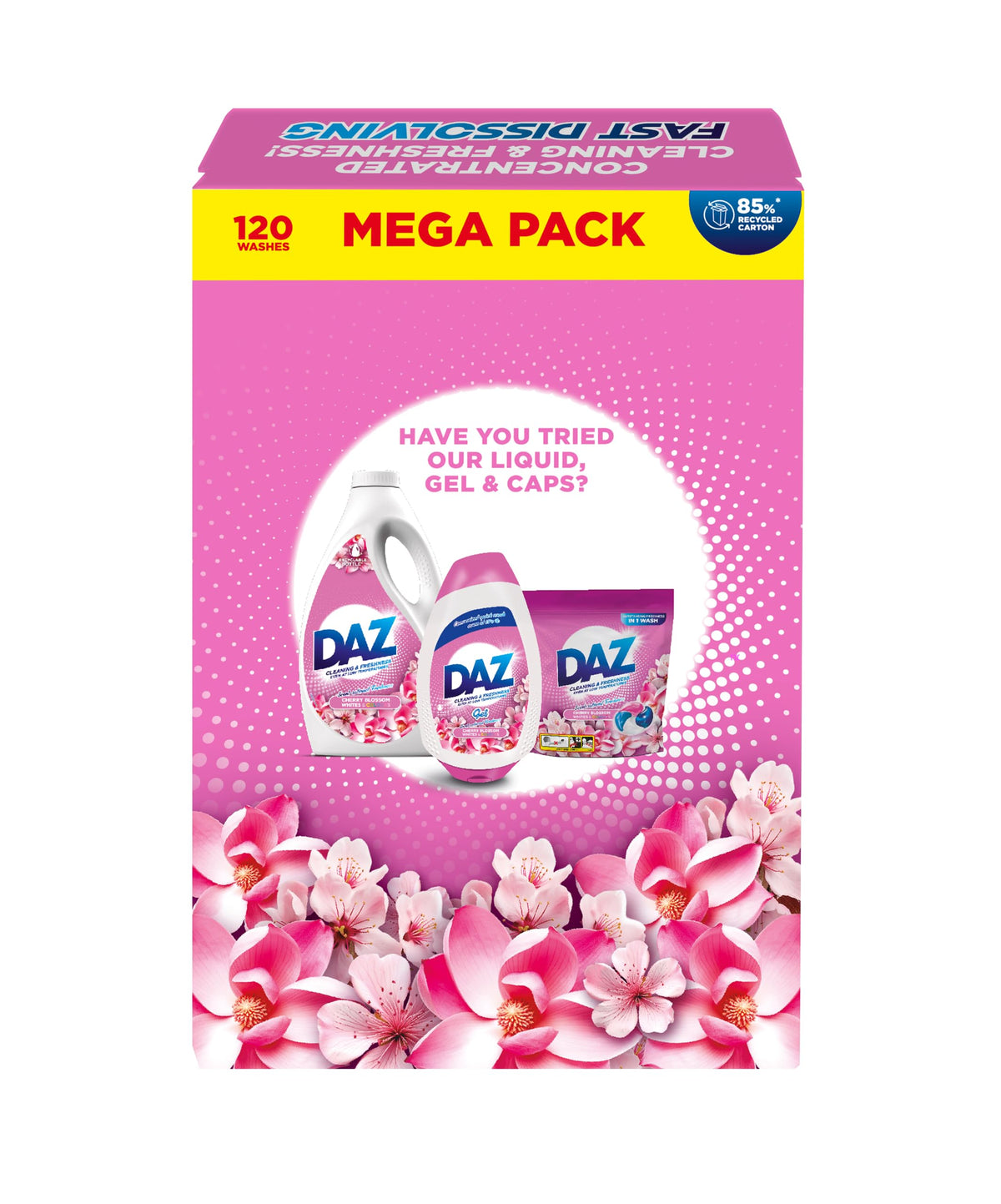 Daz Cherry Blossom Washing Powder - 120 Washes, 6 kg Bio Laundry Detergent