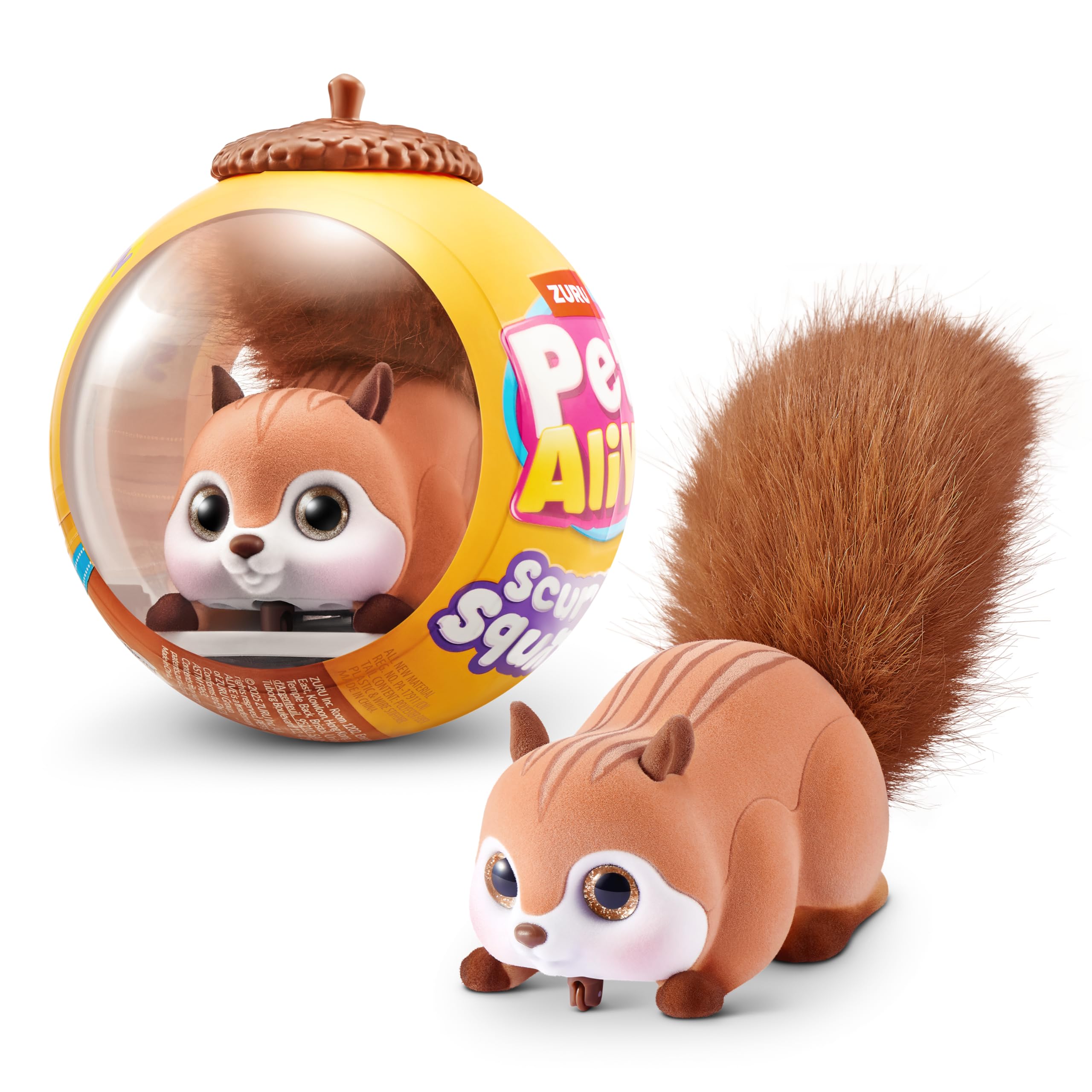 Pets Alive Scurry'n Squirrel - Interactive Robotic Pet Toy | Touch-Responsive | Ages 2+