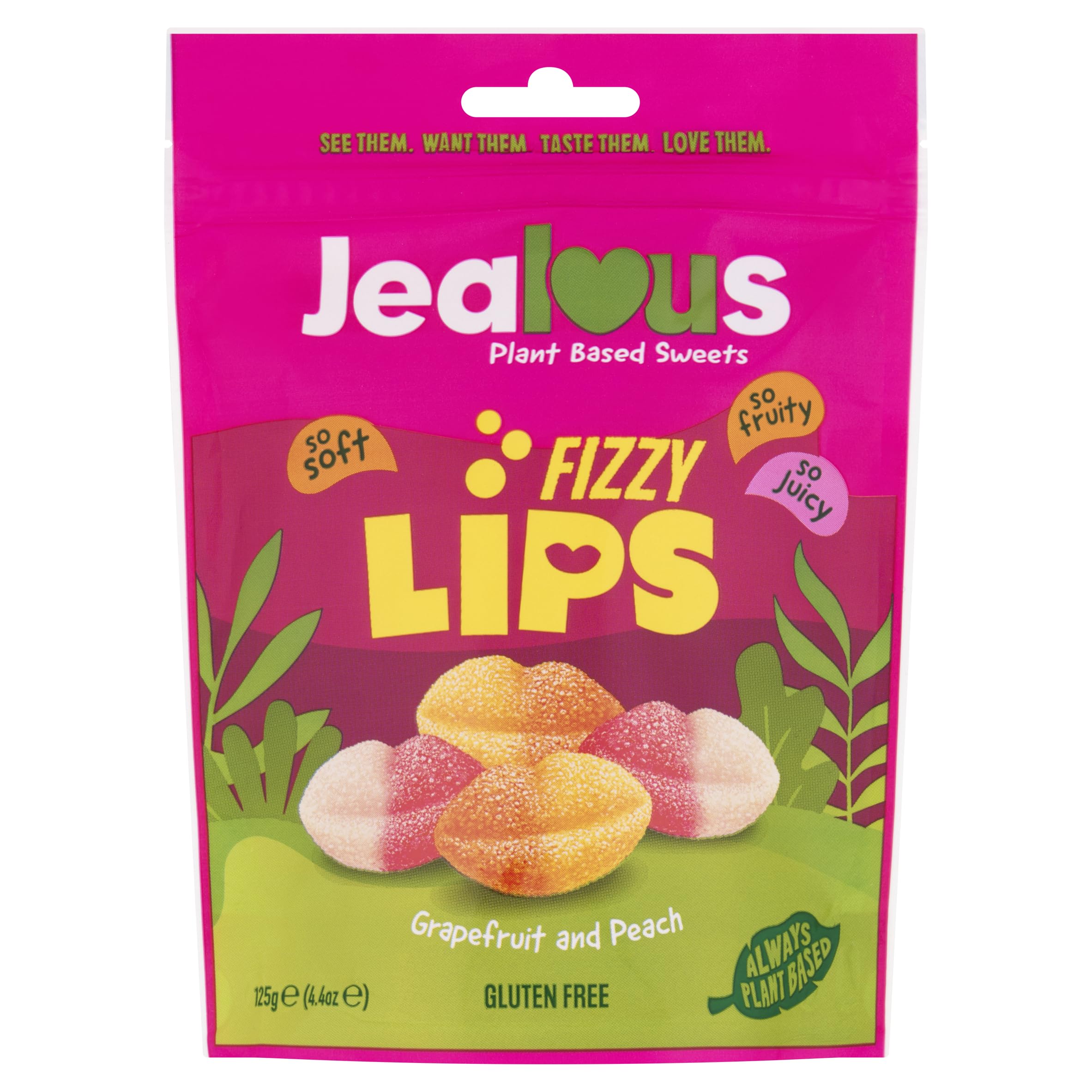 Jealous Sweets Fizzy Lips Jelly Sweets - Vegan & Gluten Free (125g Share Bag) 1