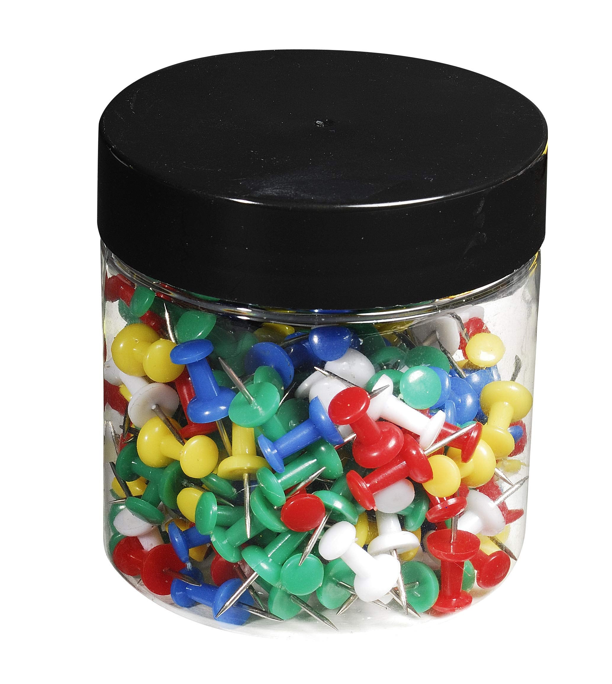 Exacompta Push Pins - 200 Pack | 7mm Height x 10mm Width | Nickel Alloy 1