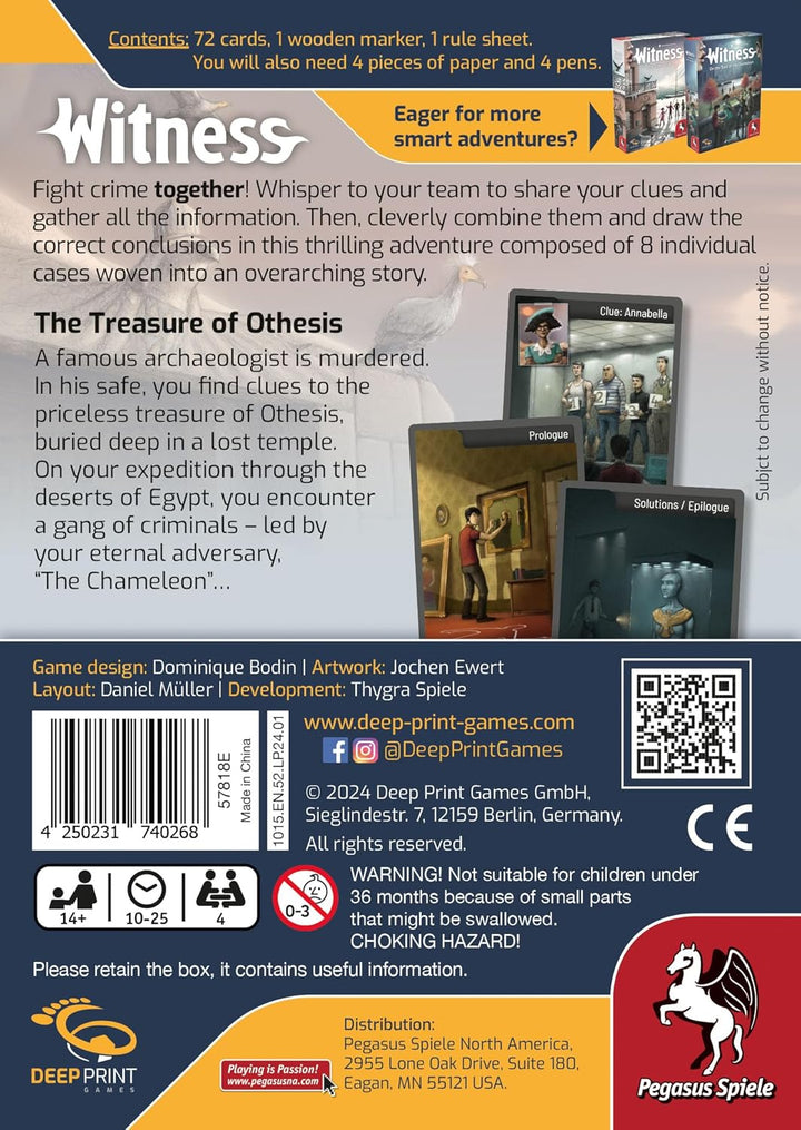 Pegasus Spiele Witness - The Treasure of Othesis Board Game (57818E)