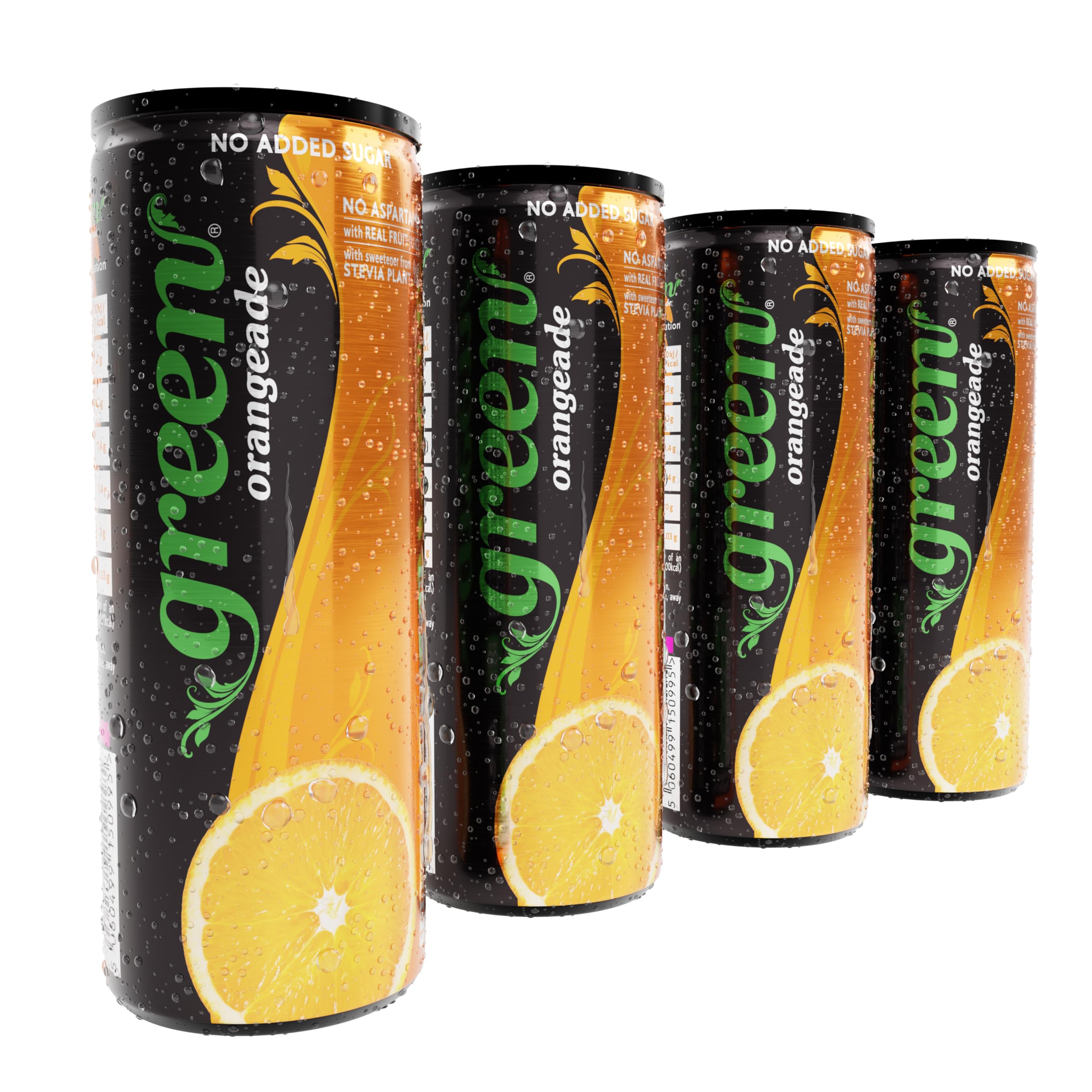 Green Cola Green Orangeade - Low Calorie Sparkling Soft Drink with 20% Natural Juice | 4 x 330ml Cans 1