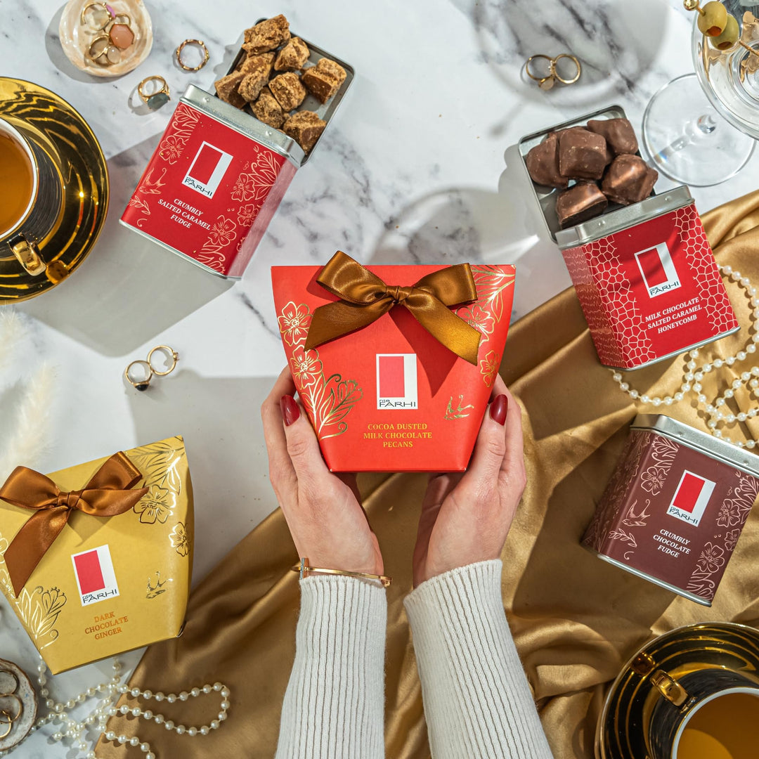Rita Farhi Dark Chocolate Coated Ginger in Gift Box with Bow, 130g