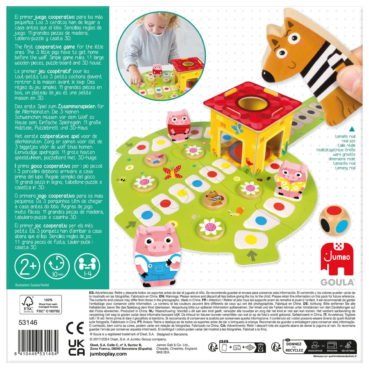 Goula 3 Little Pigs Game - Cooperative Board Game & Jigsaw Puzzle | Ages 2+ | 1-4 Players 3
