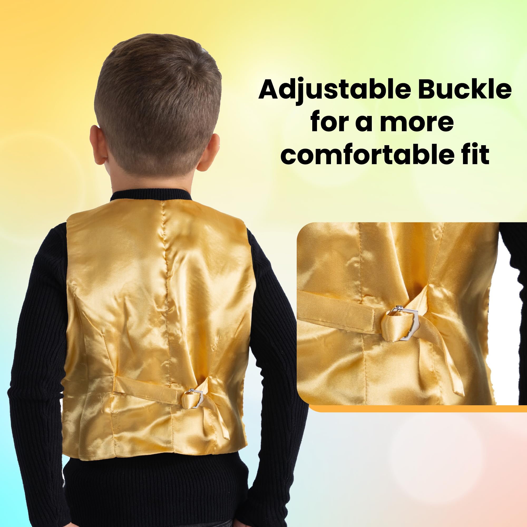 Dress Up America Gold Sequin Vest Costume - Kids 8-10 Years 4