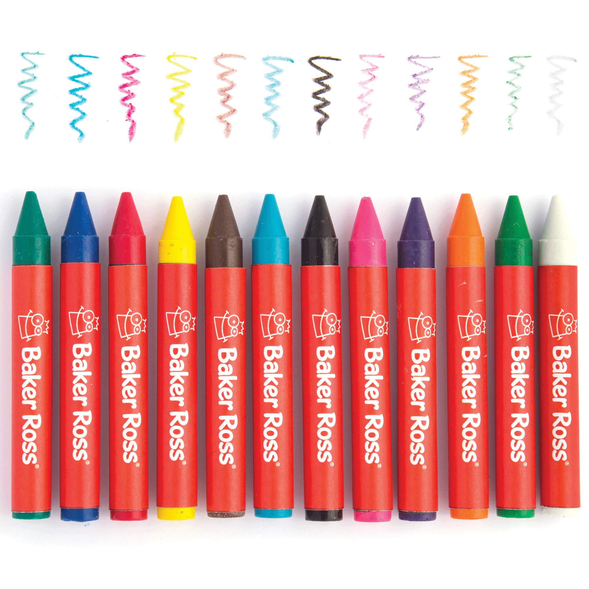 Baker Ross Chunky Wax Crayons for Kids - 3 Boxes of 12 Count (36 Total) | Smooth Application 1