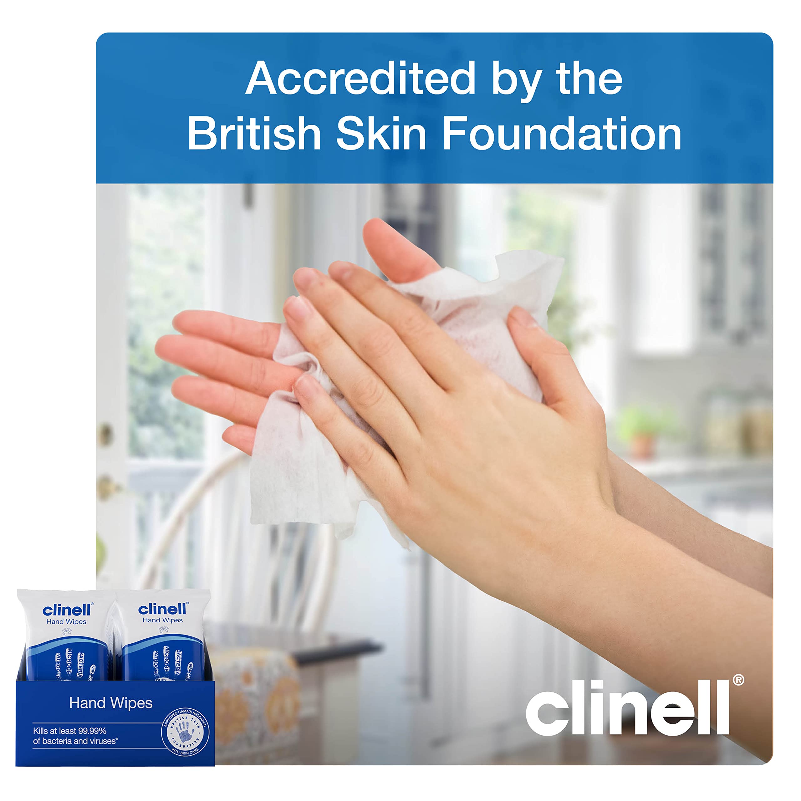 Clinell Antimicrobial Hand Wipes - Kills 99.999% Bacteria | Travel Size | 20 Packs of 8 Wipes 6