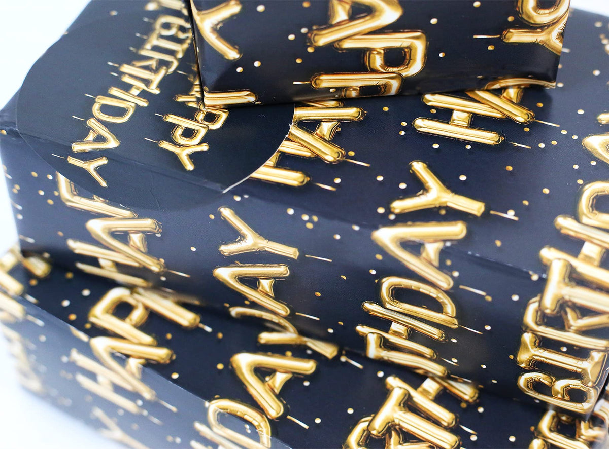 Abacus Birthday Balloons Gift Wrapping Paper - 2 Sheets & 2 Tags | Plastic Free