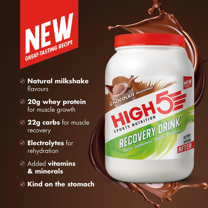 HIGH5 Recovery Drink | Whey Protein Isolate | Promotes Recovery | Chocolate Flavor