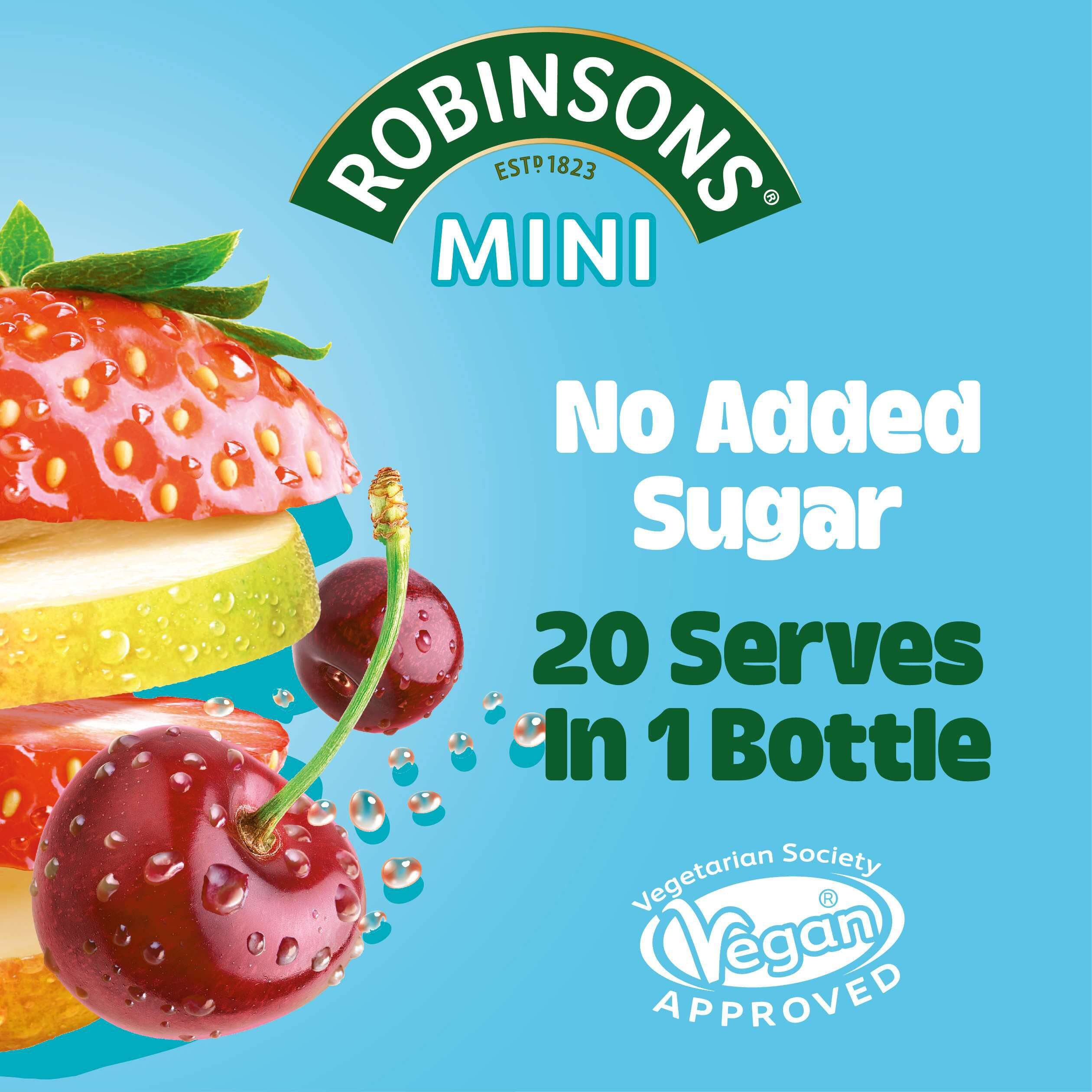 Robinsons Mini Summer Fruits Concentrate - No Added Sugar, Low Calorie | Makes 20 Drinks 3