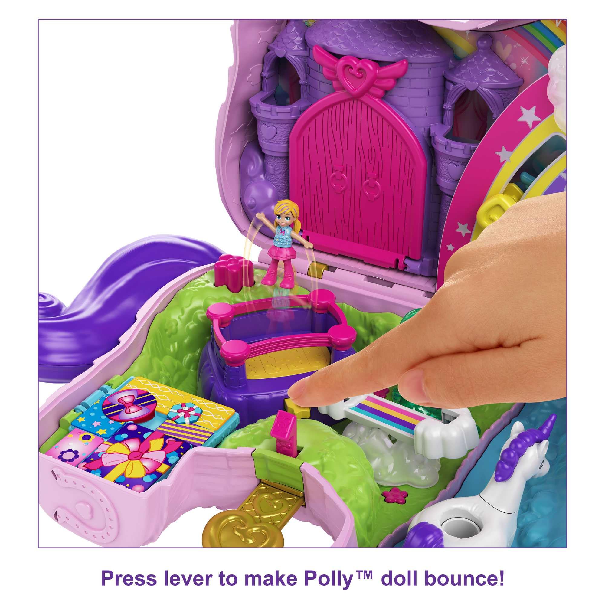 Polly Pocket Micro Unicorn Party Playset - 25 Surprises, Includes Polly & Lila Dolls | Ages 4+ 8
