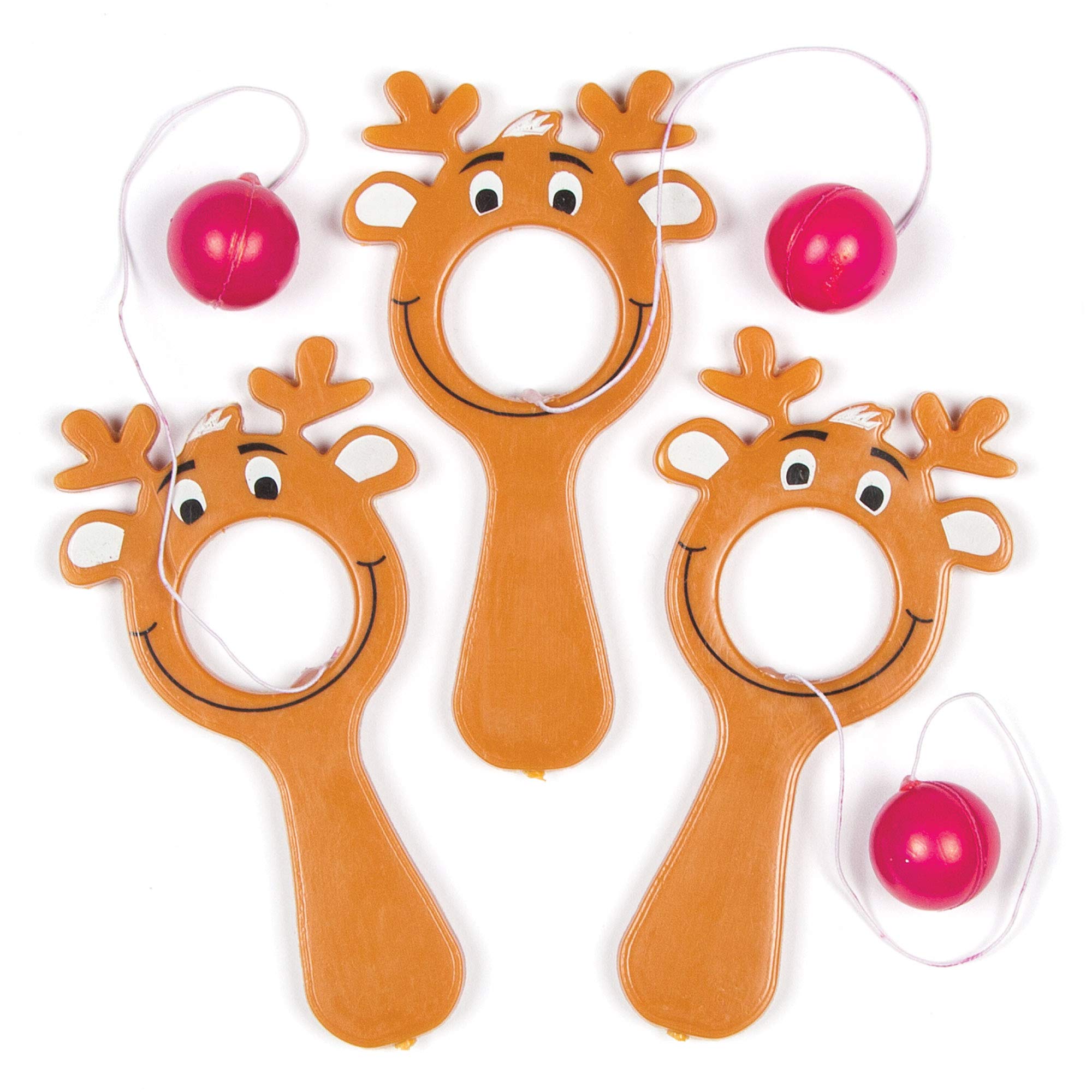 Baker Ross Mini Reindeer Bat & Ball Game - Christmas Party Favour for Kids (Pack of 5) 7