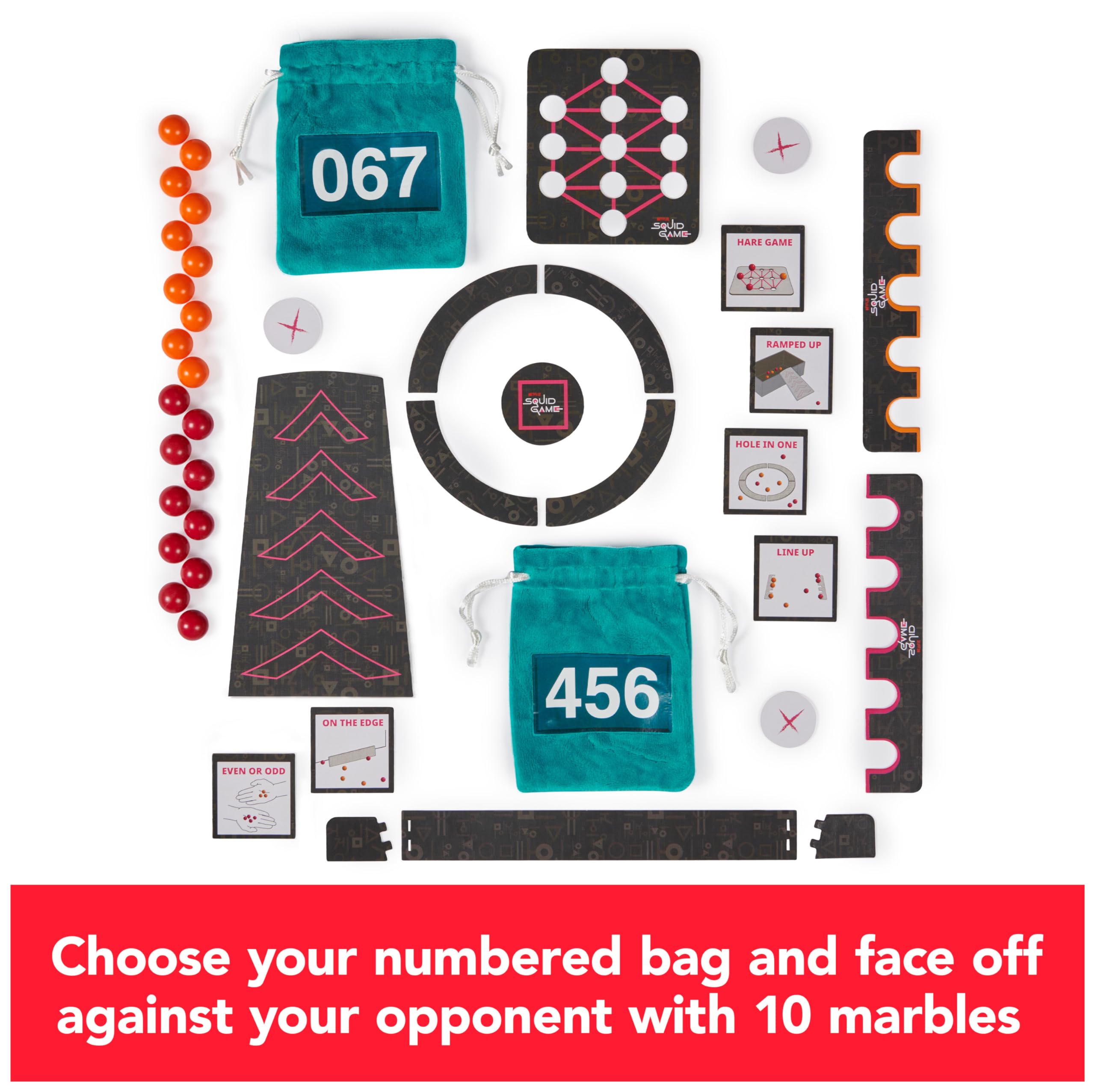 Spin Master Games Squid Game Marbles 2-Player Board Game 10