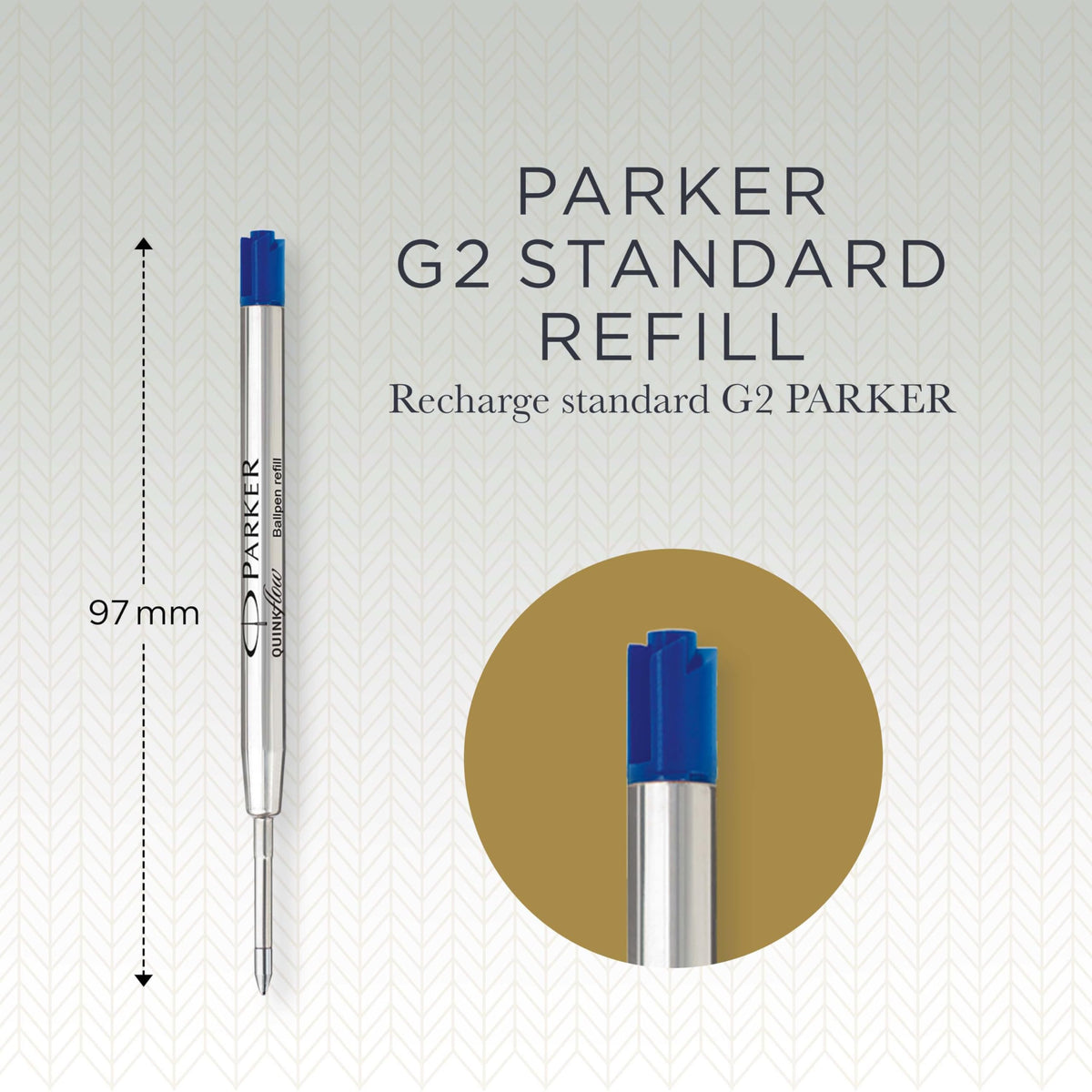 PARKER QUINKflow Ballpoint Pen Refills - Medium Tip, Blue Ink | 3 Count 3