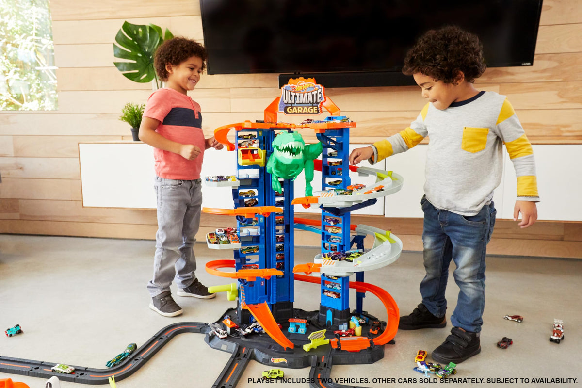 Hot Wheels City Robo T-Rex Ultimate Garage - 100+ Cars, Multi-level, 5+