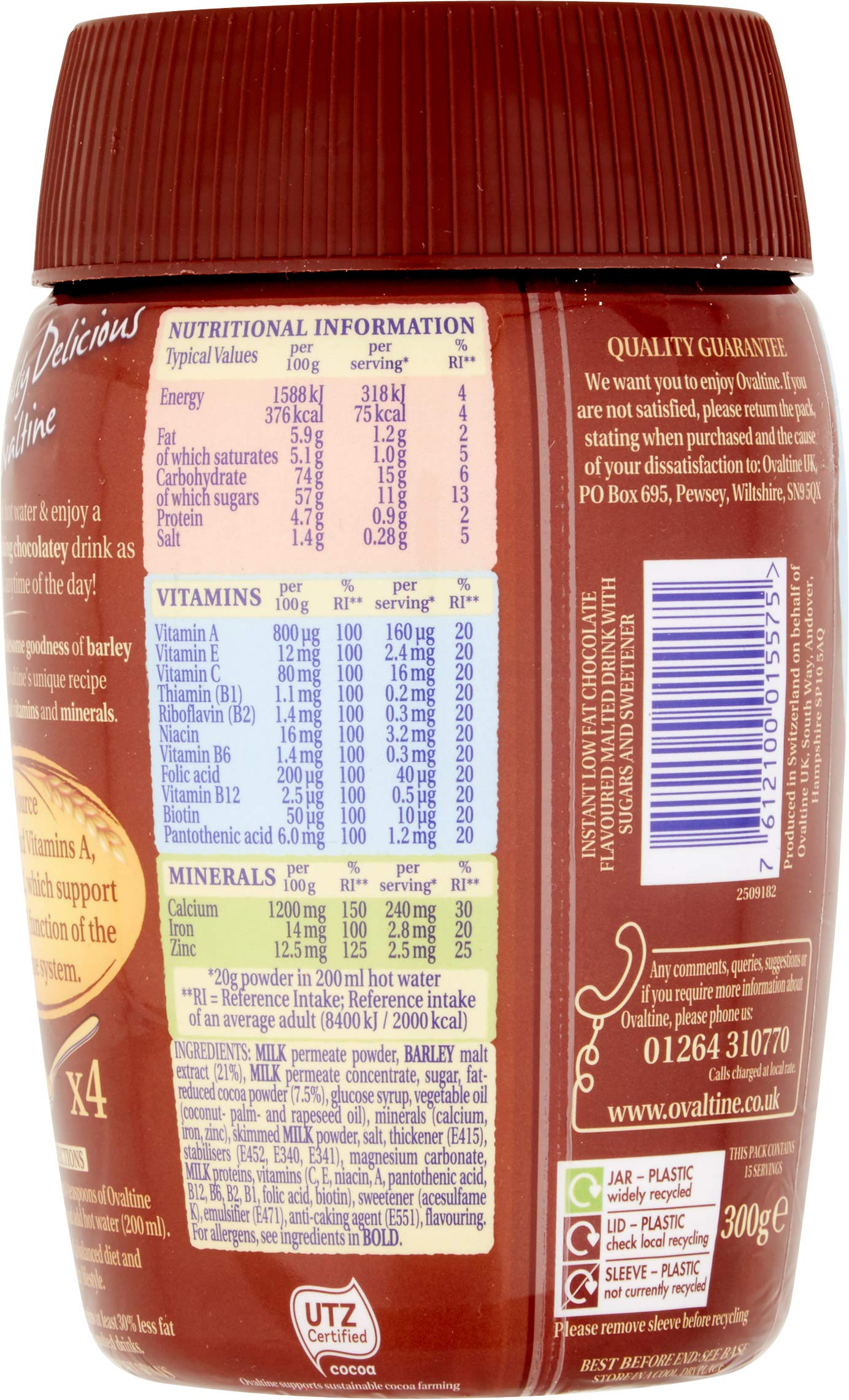 Ovaltine Chocolate Light Malted Drink Powder - 300 g 3