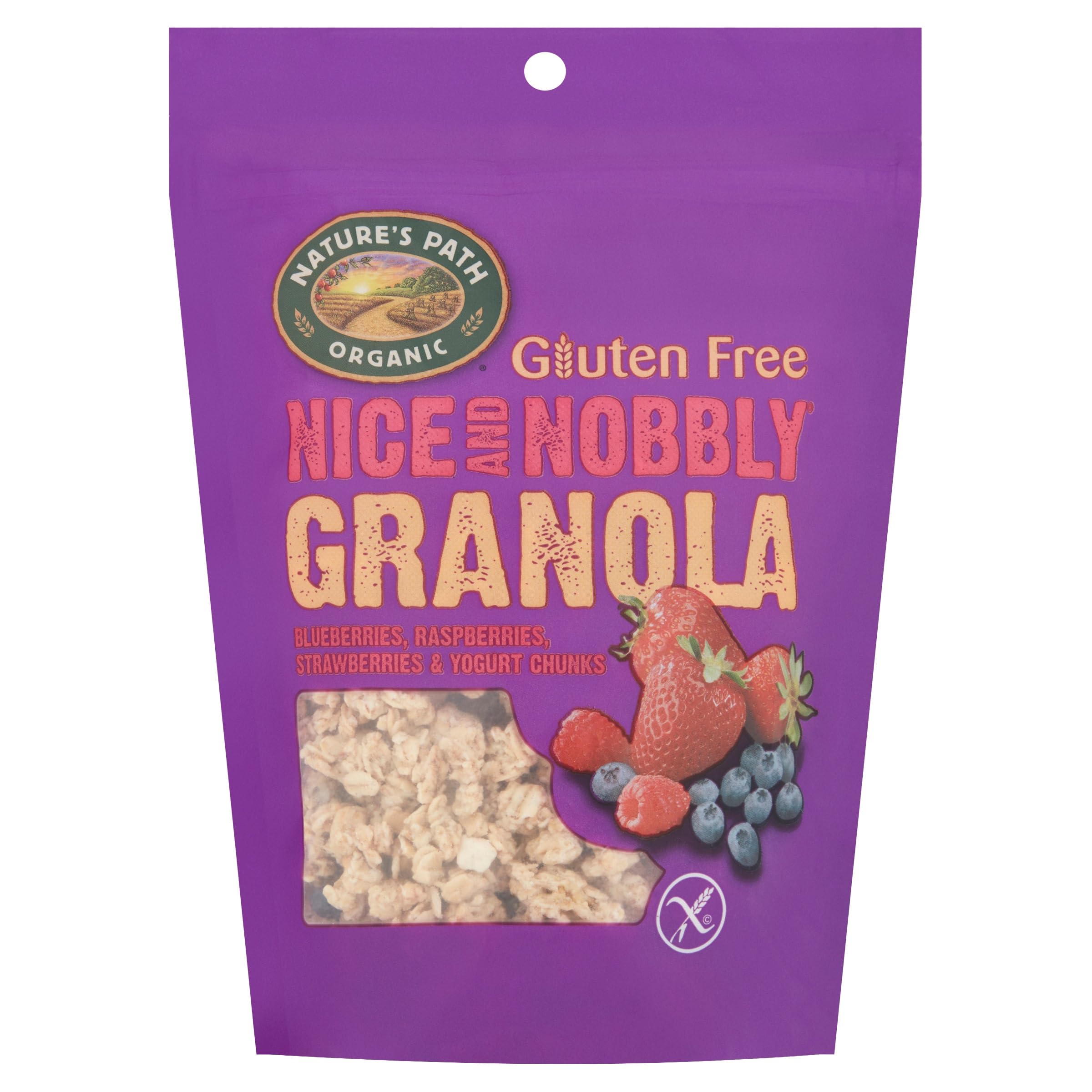 Nature's Path Organic Gluten Free Strawberry Raspberry Berry Granola - 300g Pouch, Pack of 5