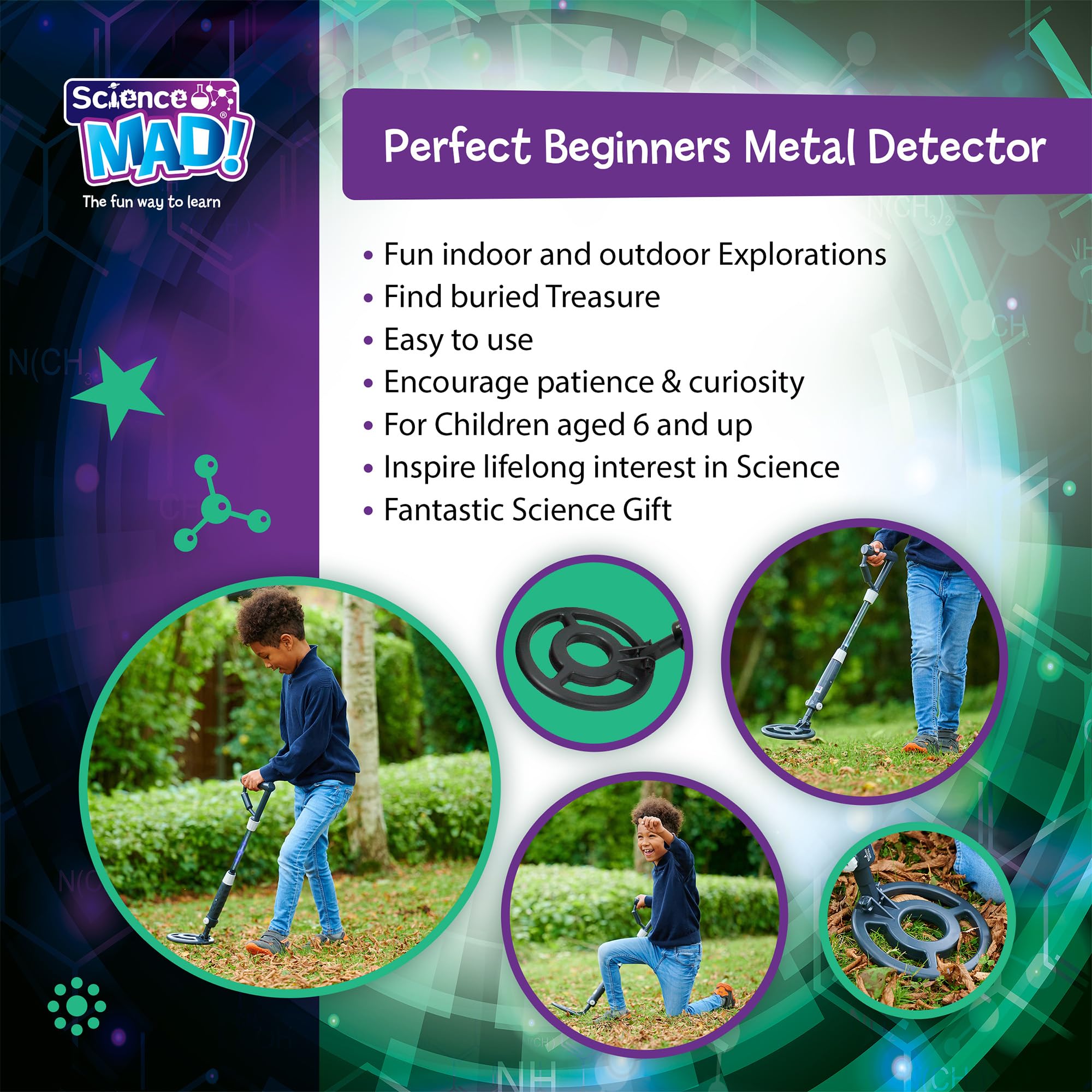Science Mad Digital Metal Detector - Kids Fun Treasure Finder Wand Toy | Ages 8+ 2
