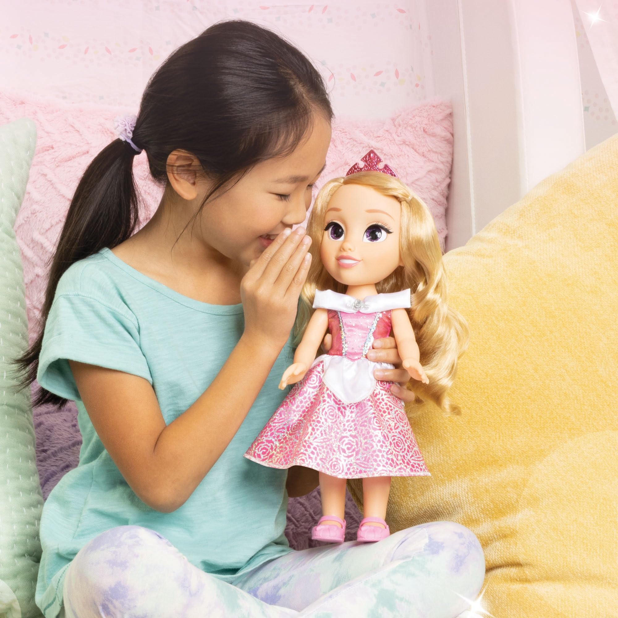 Disney Princess Aurora Fashion Doll - 14" Shimmery Holofoil Dress with Brush & Tiara, Ages 3+ 8