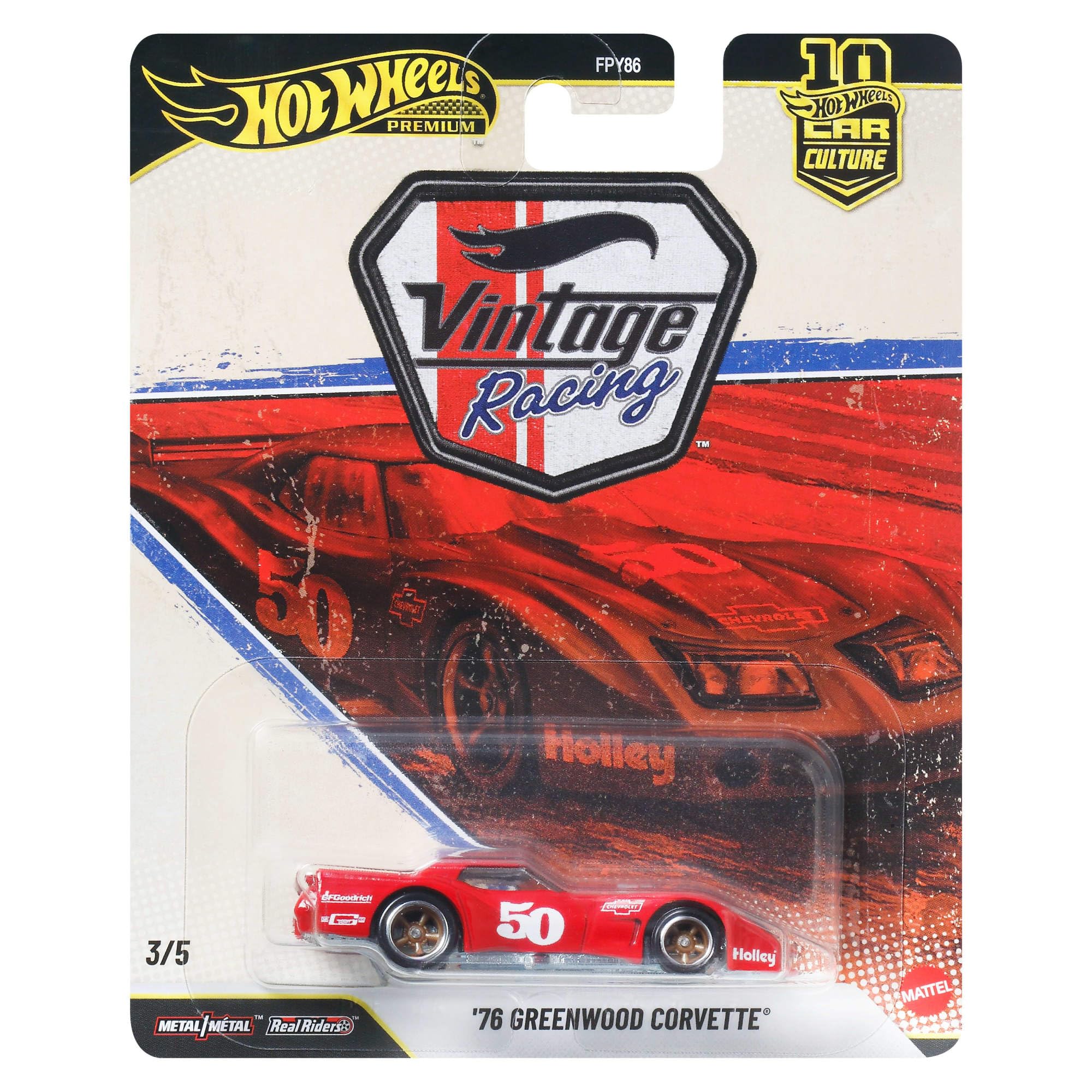 Hot Wheels Premium Car Culture '76 Greenwood Corvette Die-Cast Car | 1:64 Scale | Metal/Metal 1