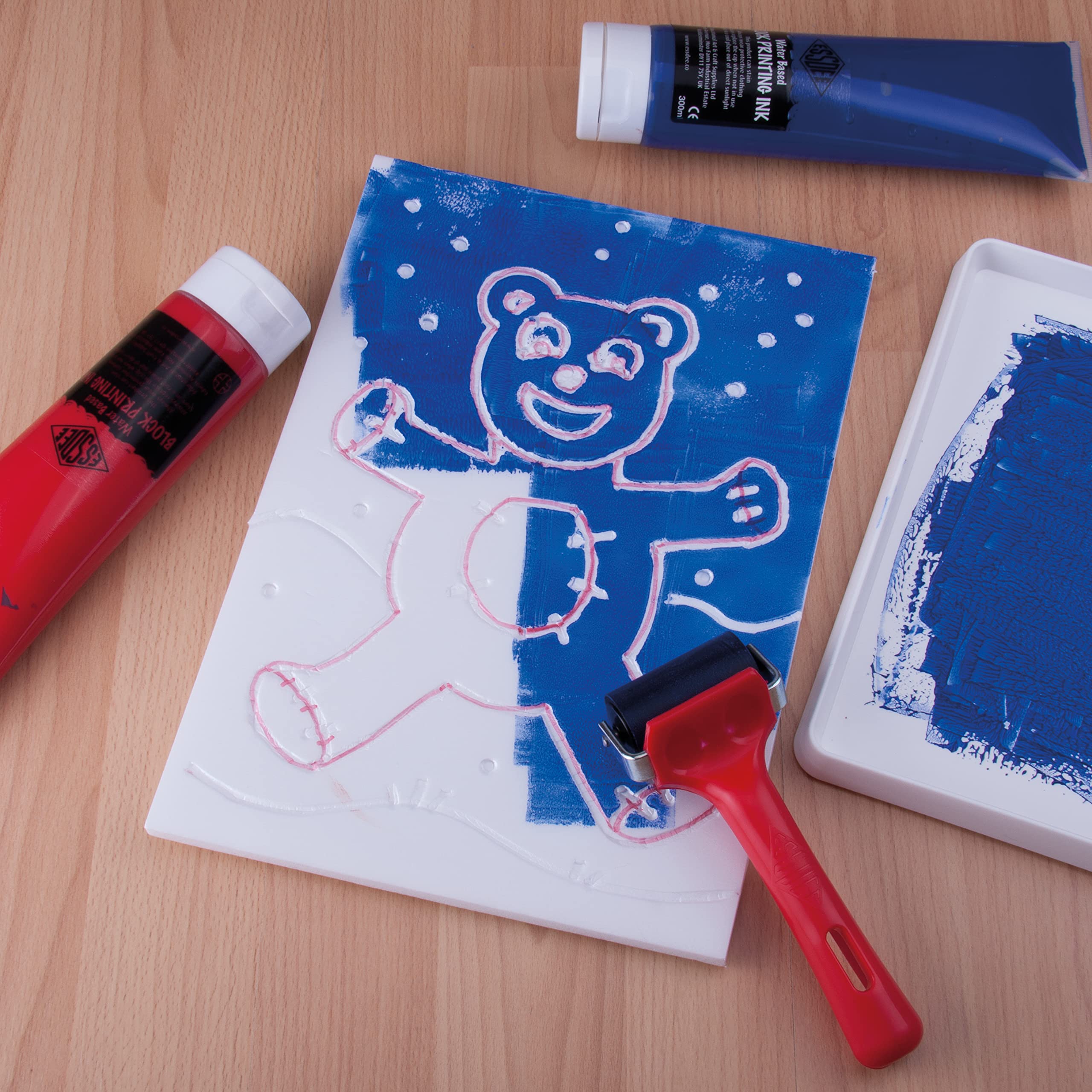 ESSDEE P6K4K Block Printing Kit for Kids - Safe Introduction to Printing | Includes PrintFoam & Ink 6