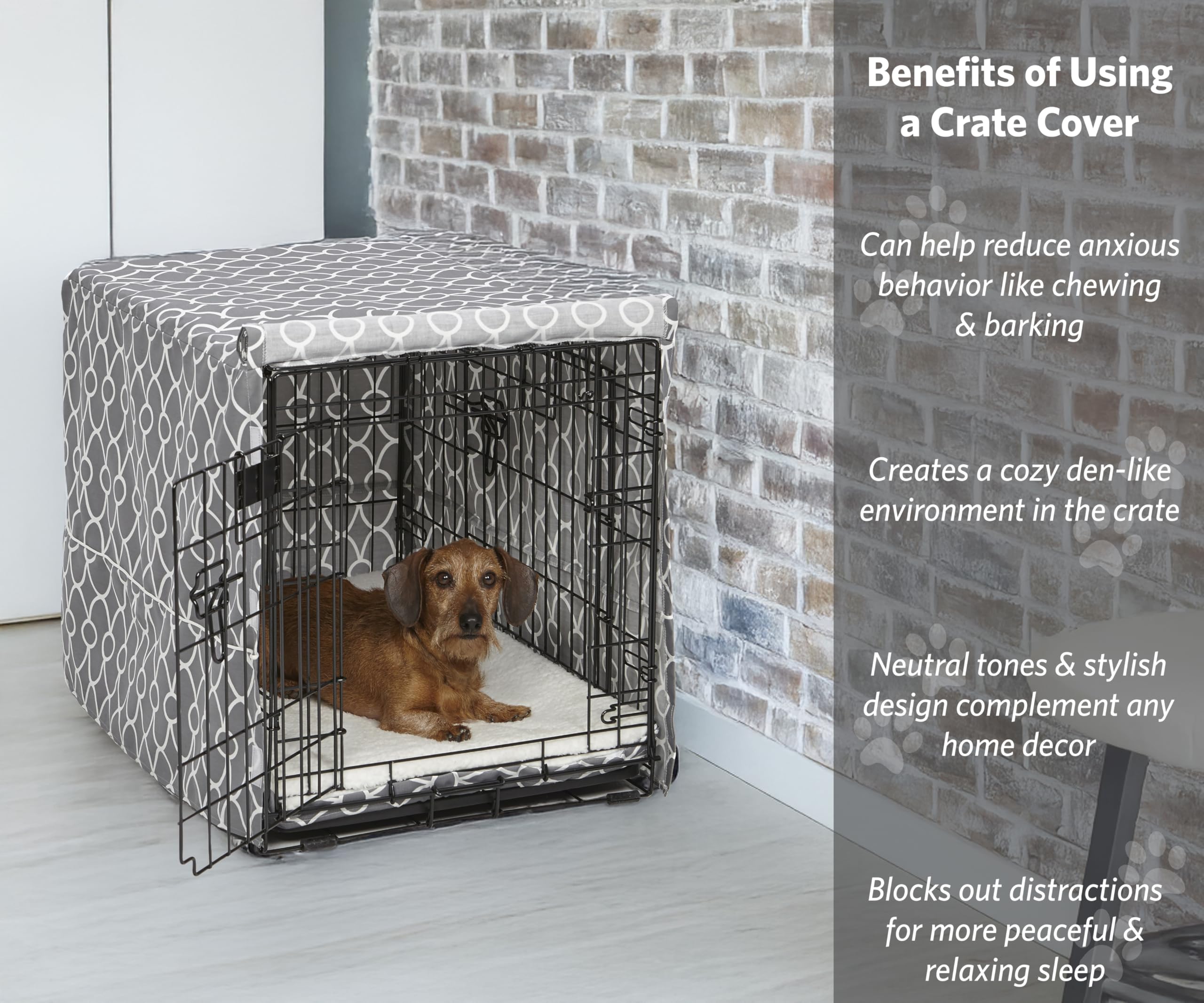 MidWest Homes for Pets Crate Cover for 76cm Crates | Teflon Protected | Gray