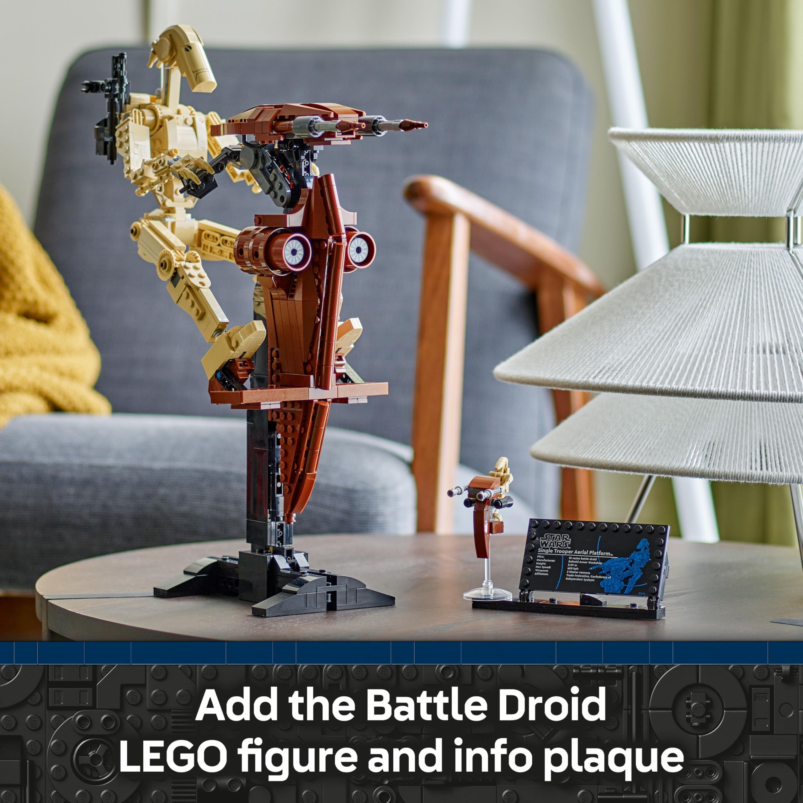 LEGO Star Wars 75428 Battle Droid with STAP Speeder - Buildable Display Model for Ages 12+ 2