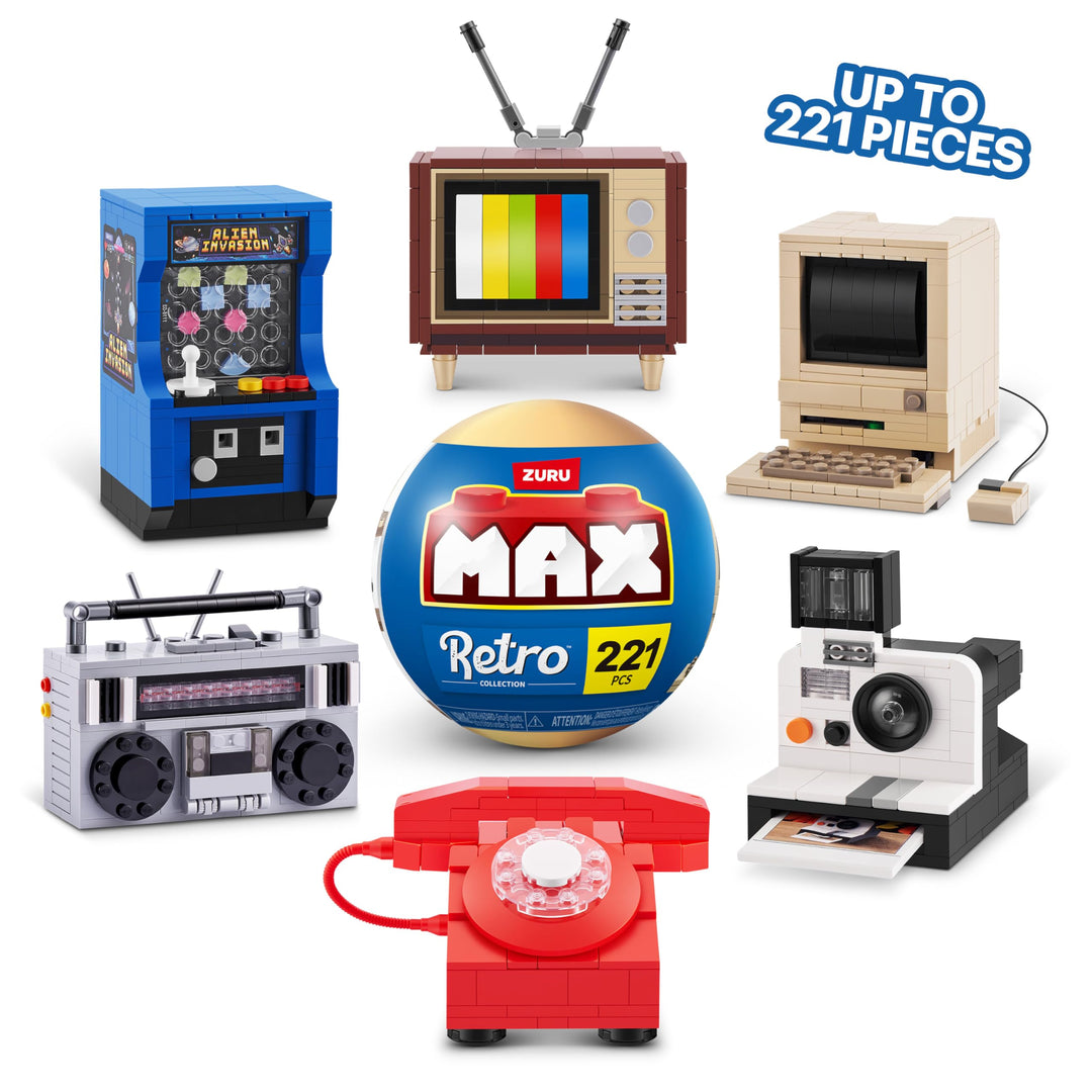 MAX Premium Retro Building Bricks - Telephone Design, 256-Piece Collectible Set for Ages 3+