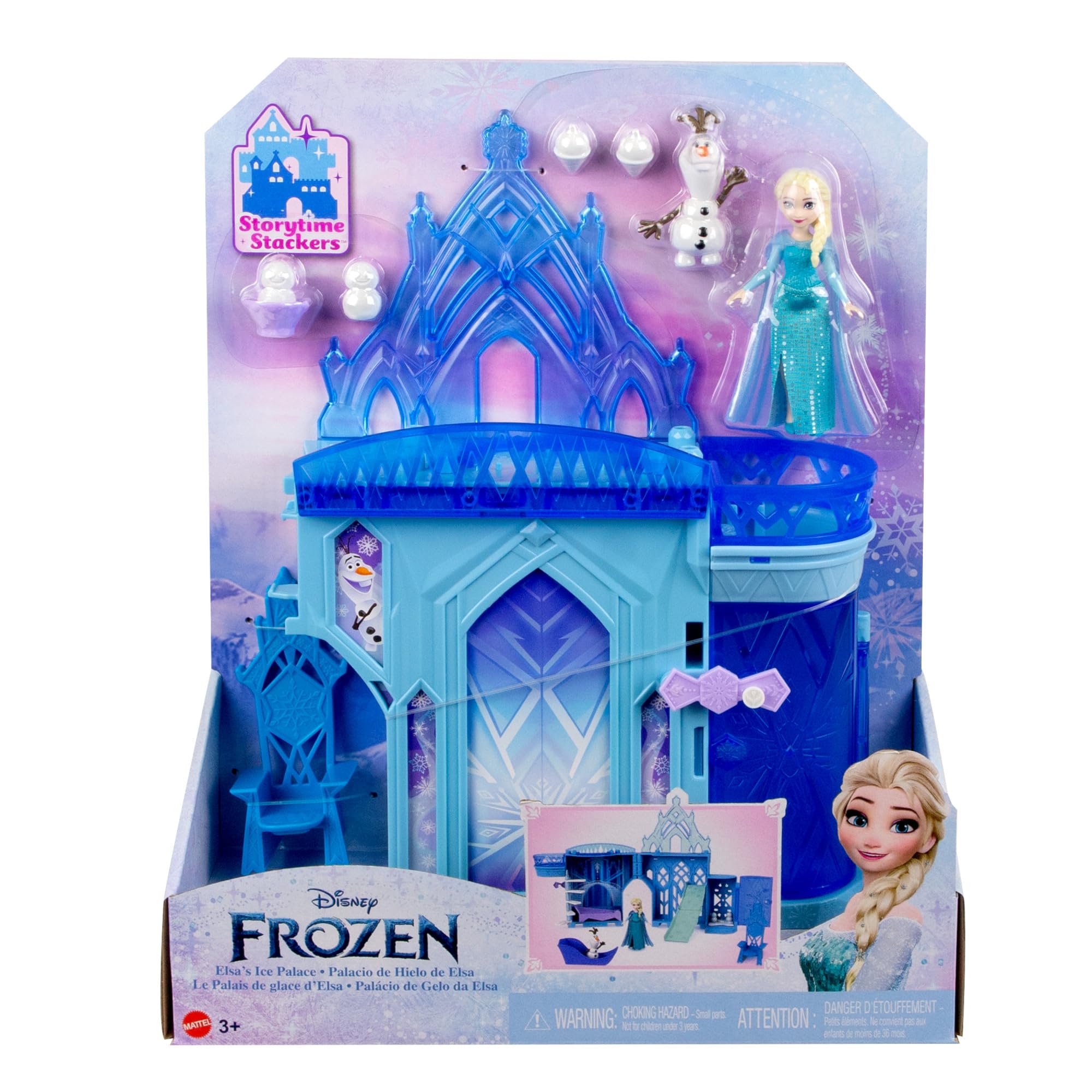 Mattel Disney Frozen Elsa's Ice Palace Stackable Playset with Small Doll and 8 Pieces 6