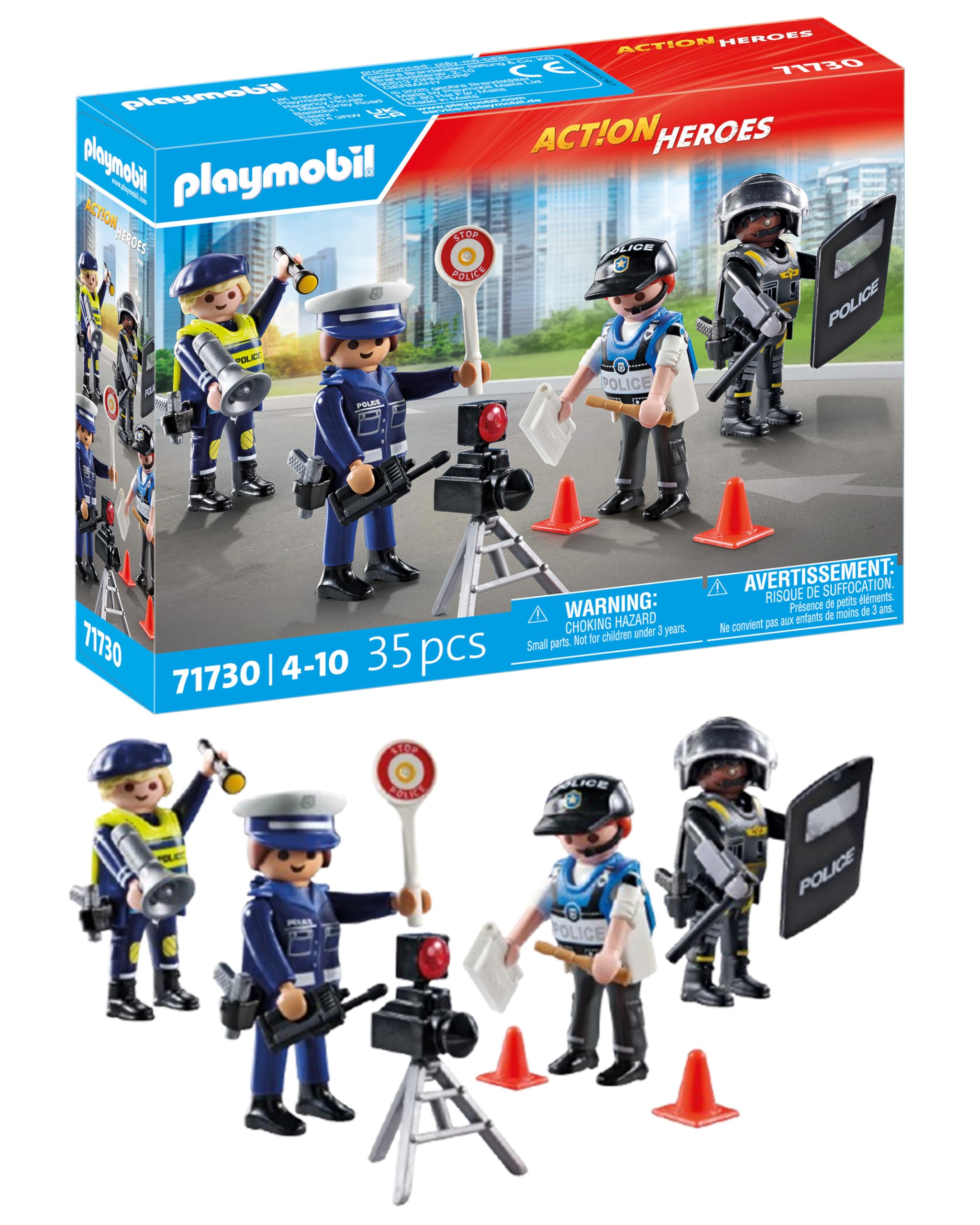 Playmobil Action Heroes Police Figure Set - Role Play Toy for Kids 4+ 1