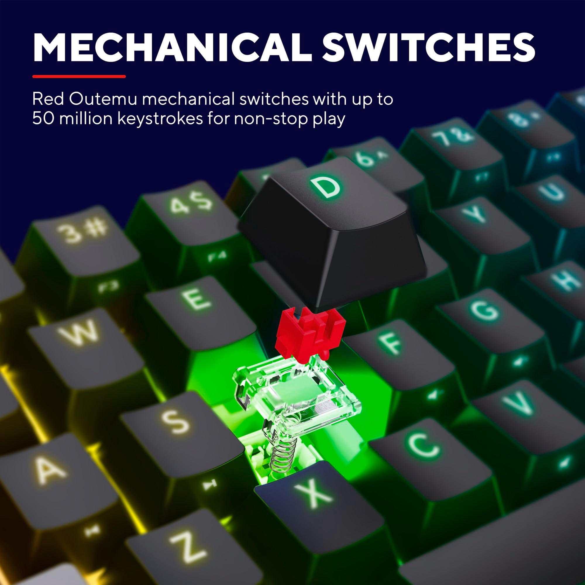 Trust Gaming GXT 867 Acira 60% Mechanical Keyboard UK Layout - RGB Backlit, Outemu Red Switches 8