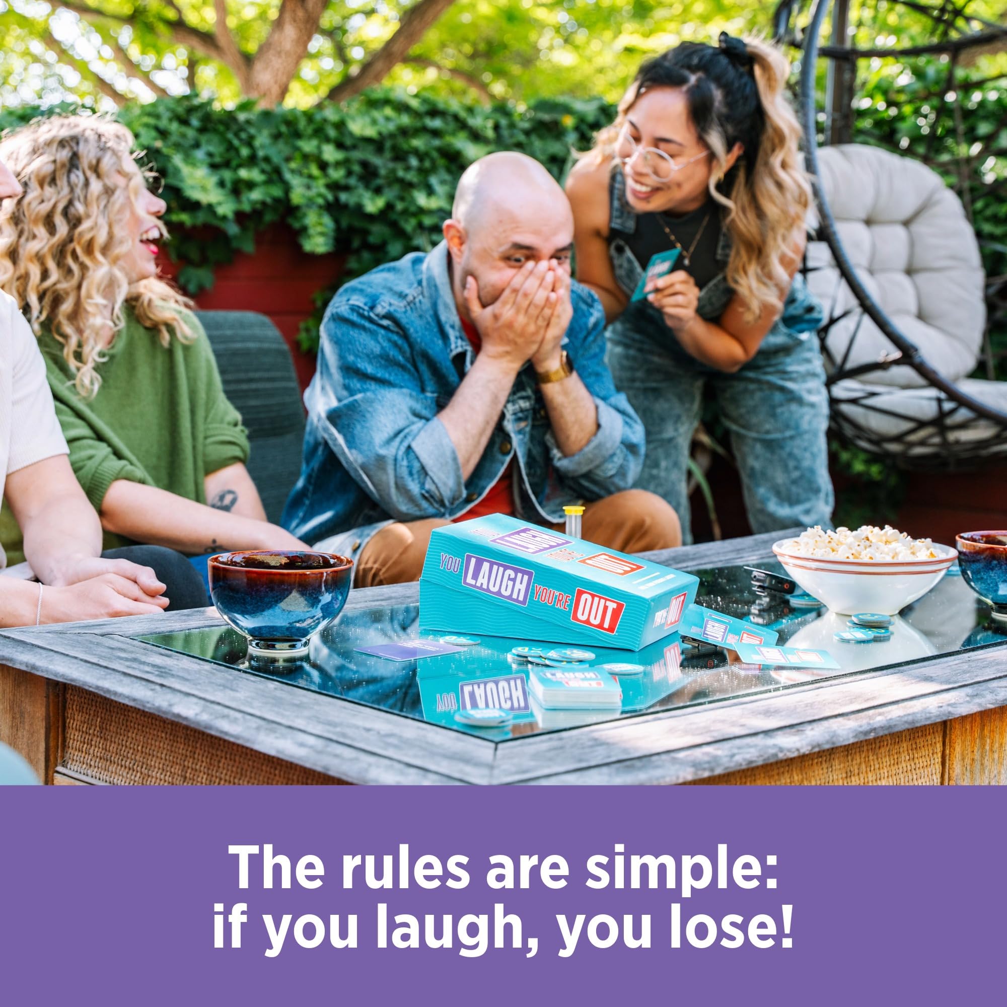 DSS Games You Laugh You're Out Family Party Game | 4+ Players Ages 14+ | Includes 125 Cards 6